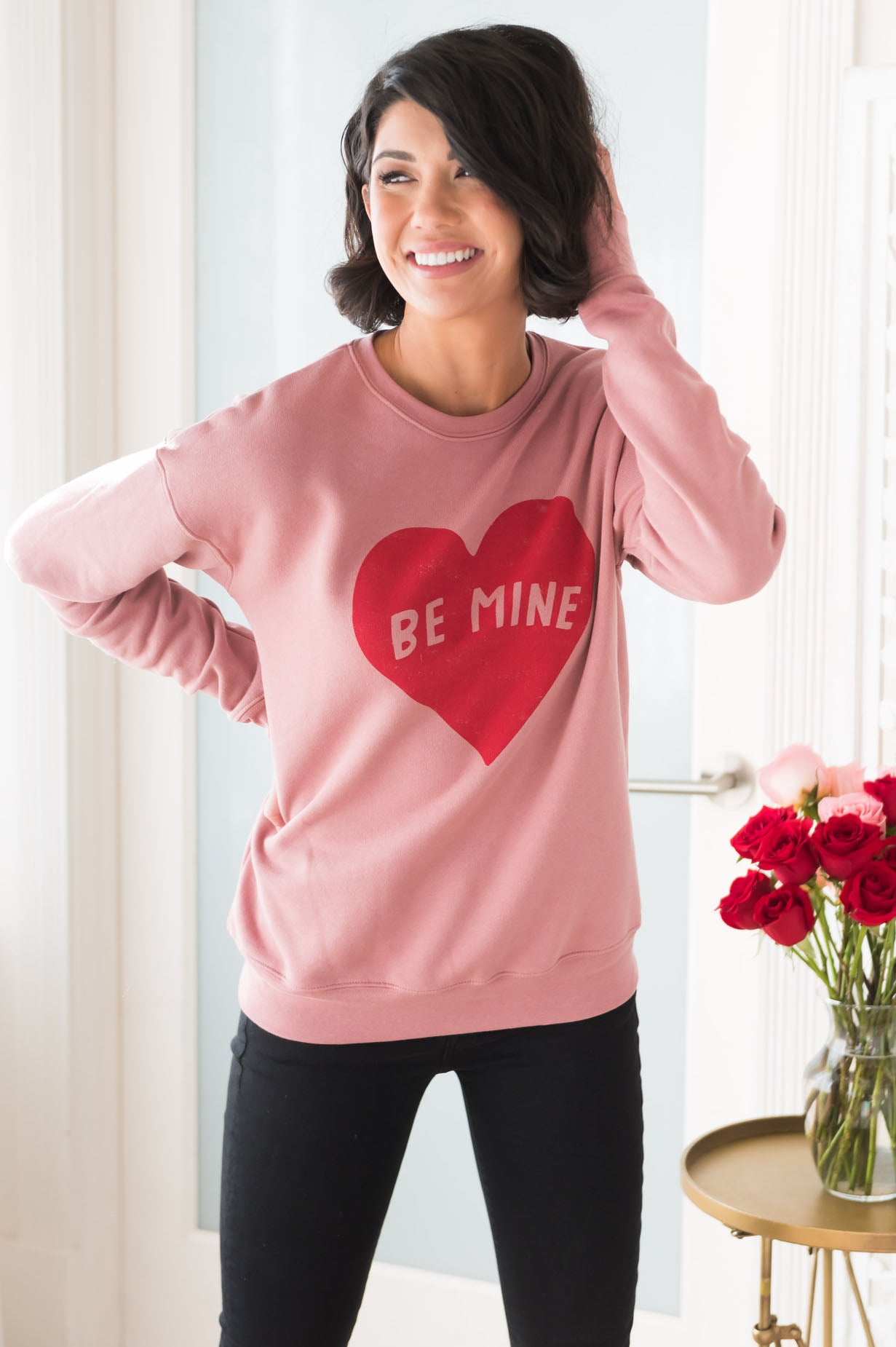 Candy Heart Modest Sweatshirt Modest Dresses vendor-unknown