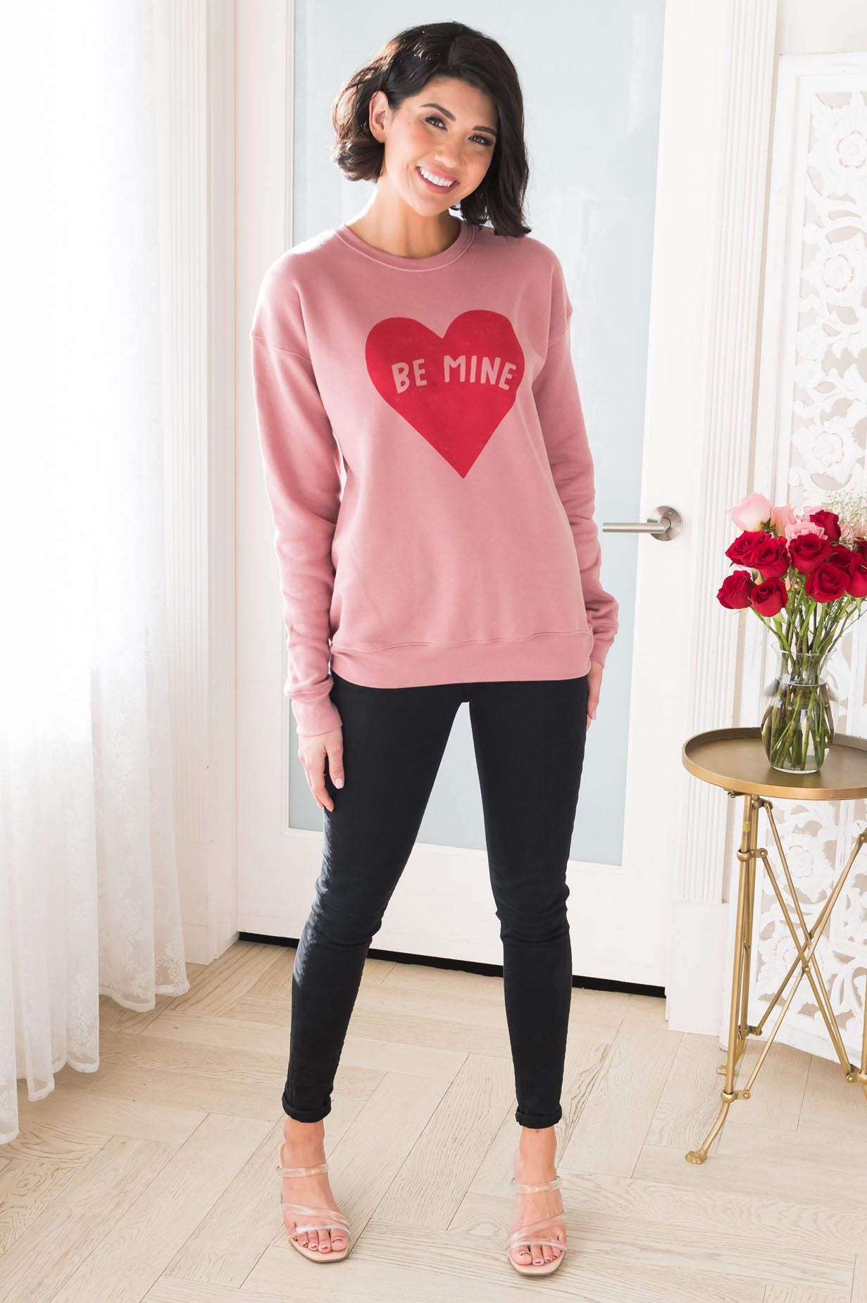 Candy Heart Modest Sweatshirt Modest Dresses vendor-unknown