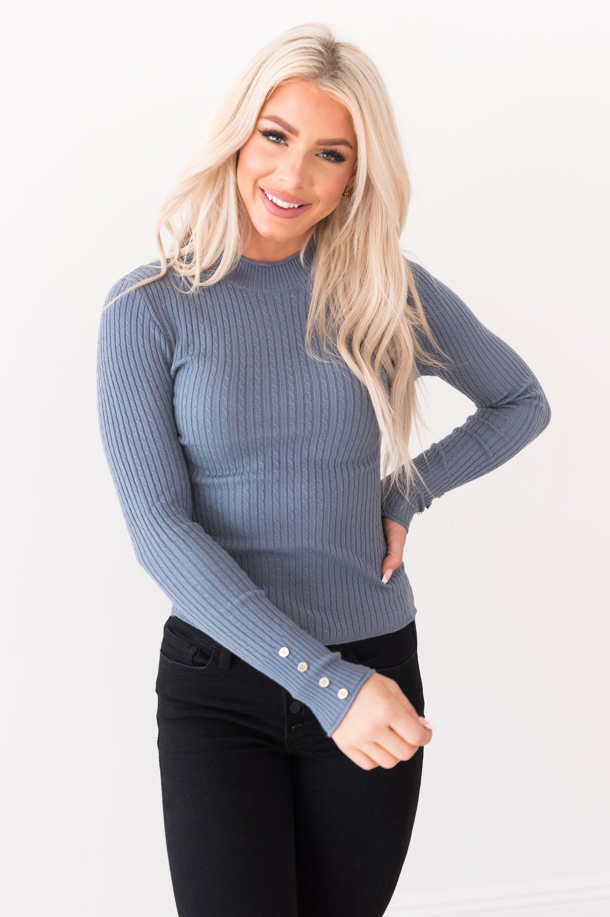 Keep Me Cozy Modest Turtleneck Modest Dresses vendor-unknown