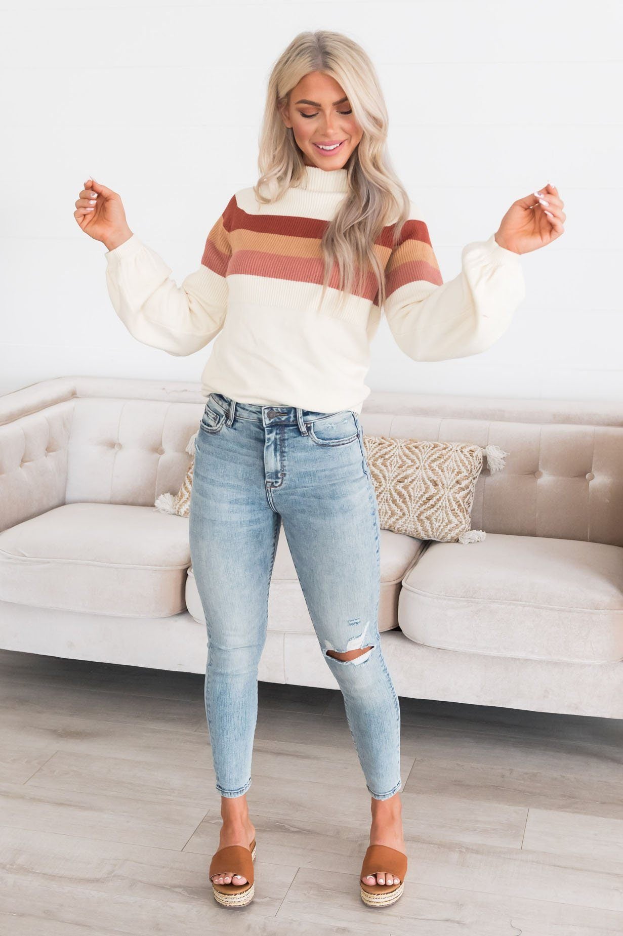 Dreamy Days Modest Sweater Tops vendor-unknown