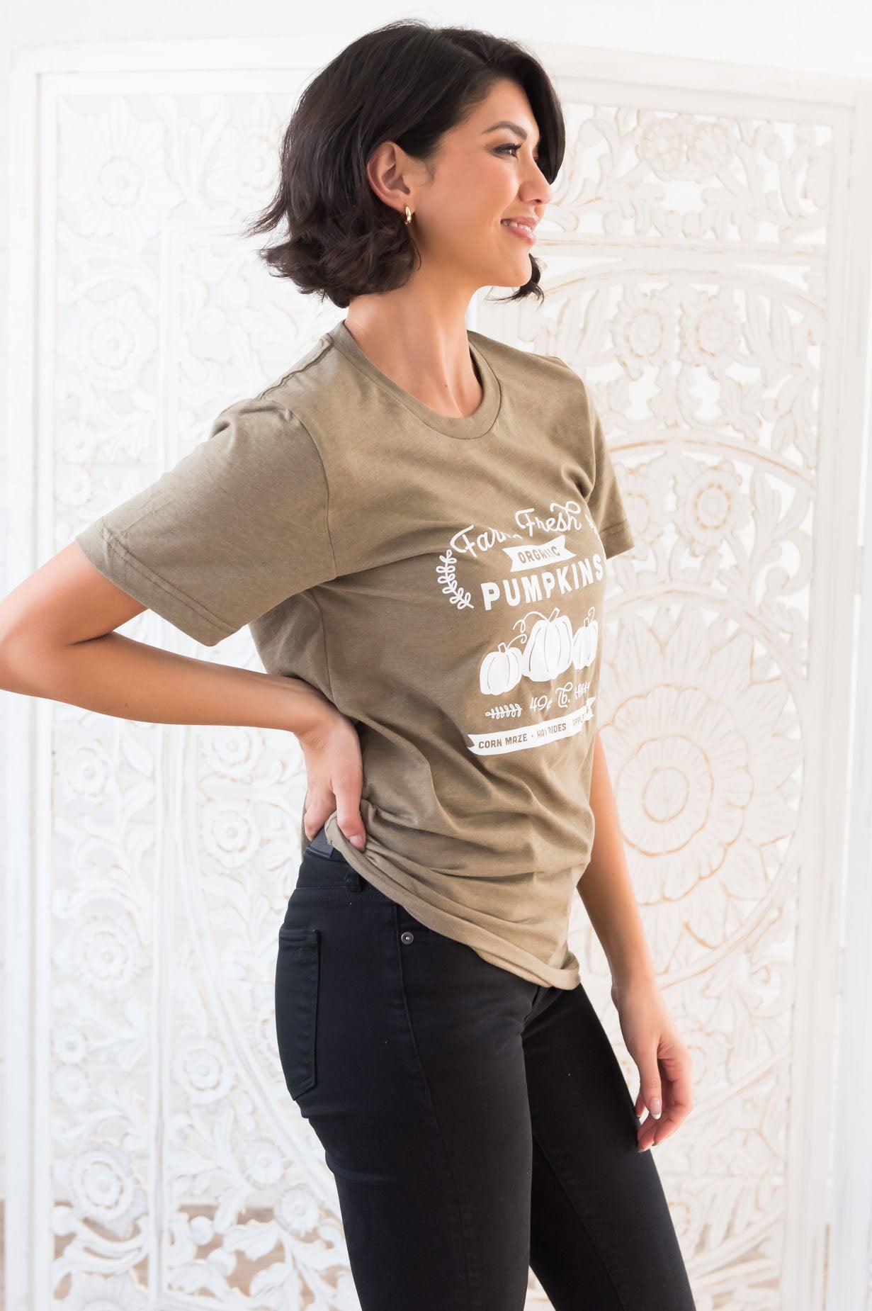 Farm Fresh Pumpkins Modest Graphic Tee Modest Dresses vendor-unknown