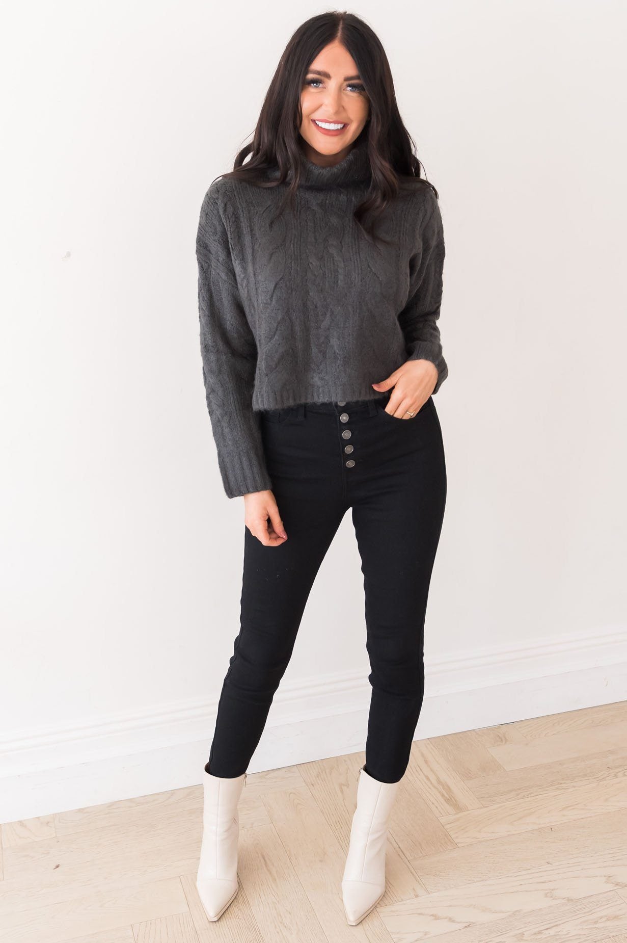 Let It Snow Modest Turtleneck Sweater Modest Dresses vendor-unknown