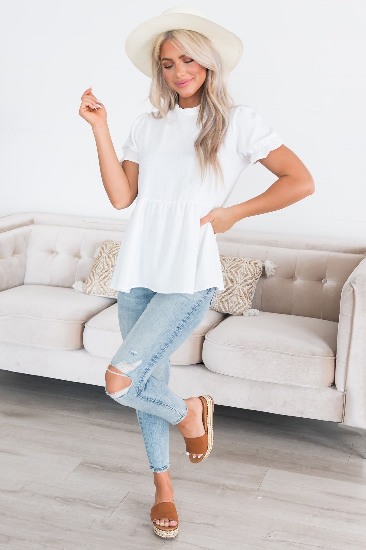 Key To My Heart Modest Babydoll Top Modest Dresses vendor-unknown