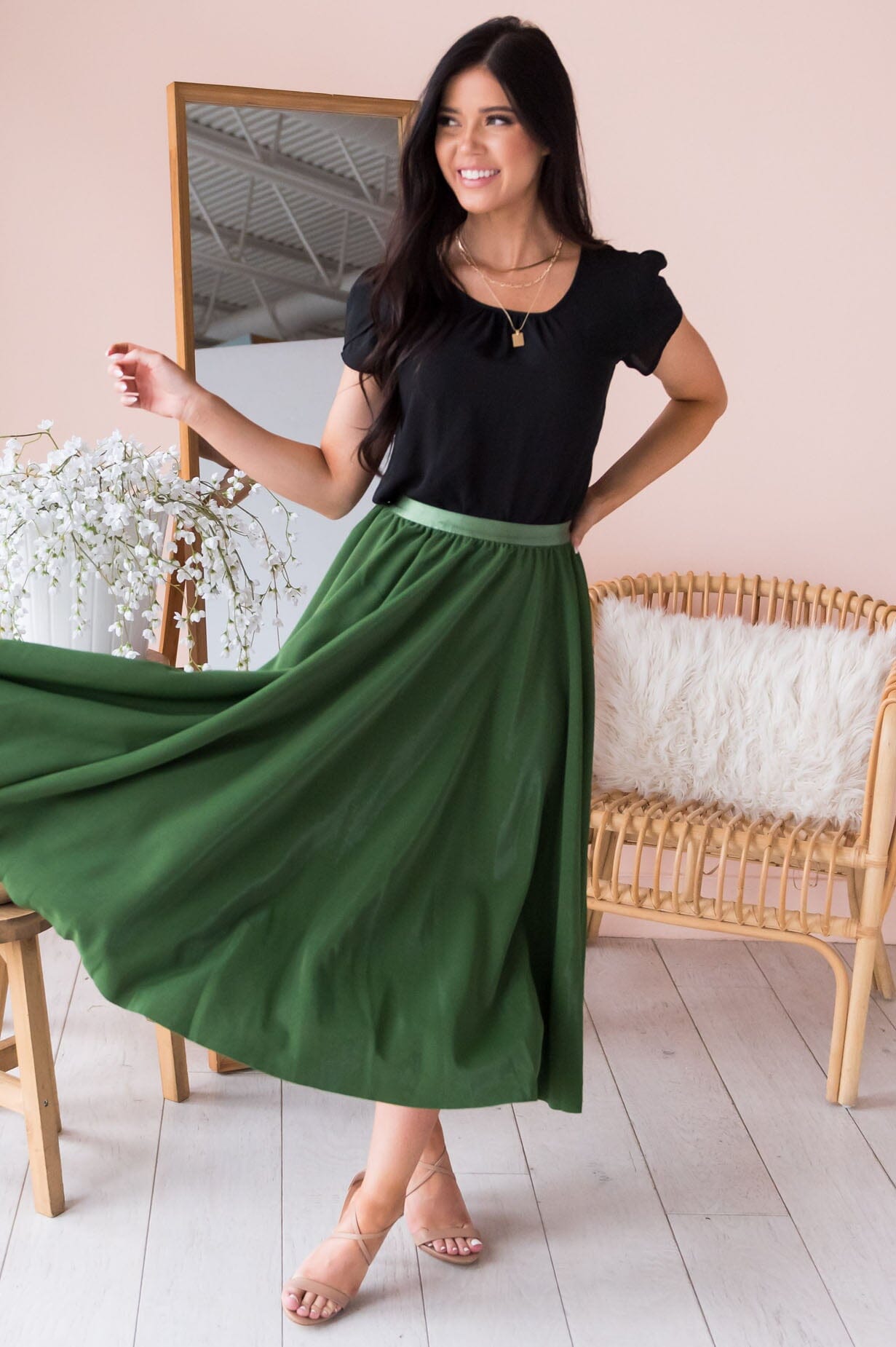 Full Of Charm Modest Circle Skirt Skirts vendor-unknown