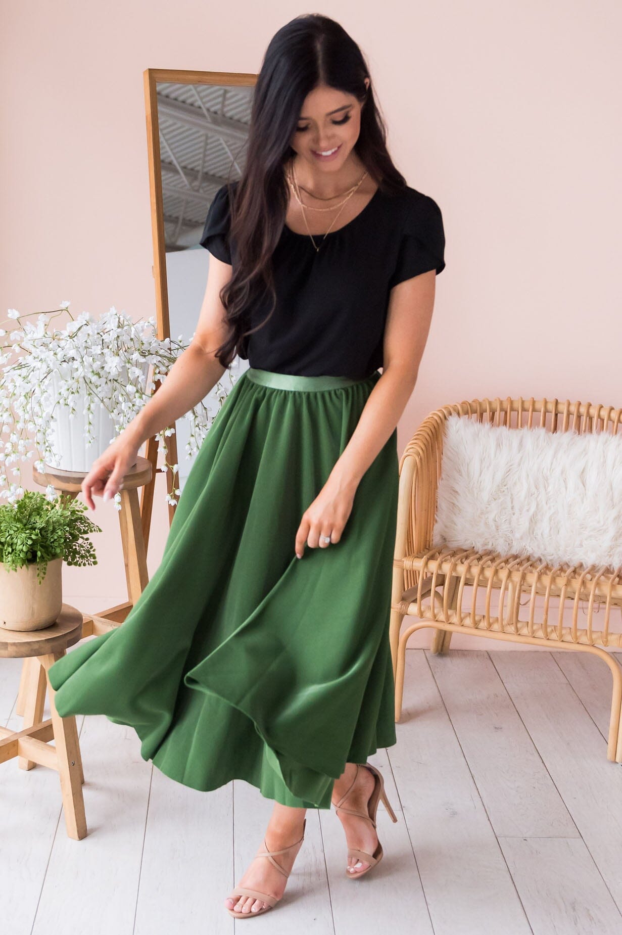 Full Of Charm Modest Circle Skirt Skirts vendor-unknown