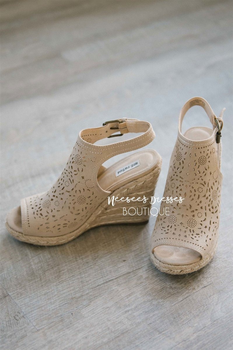Jobyna Cream Wedges Accessories & Shoes vendor-unknown