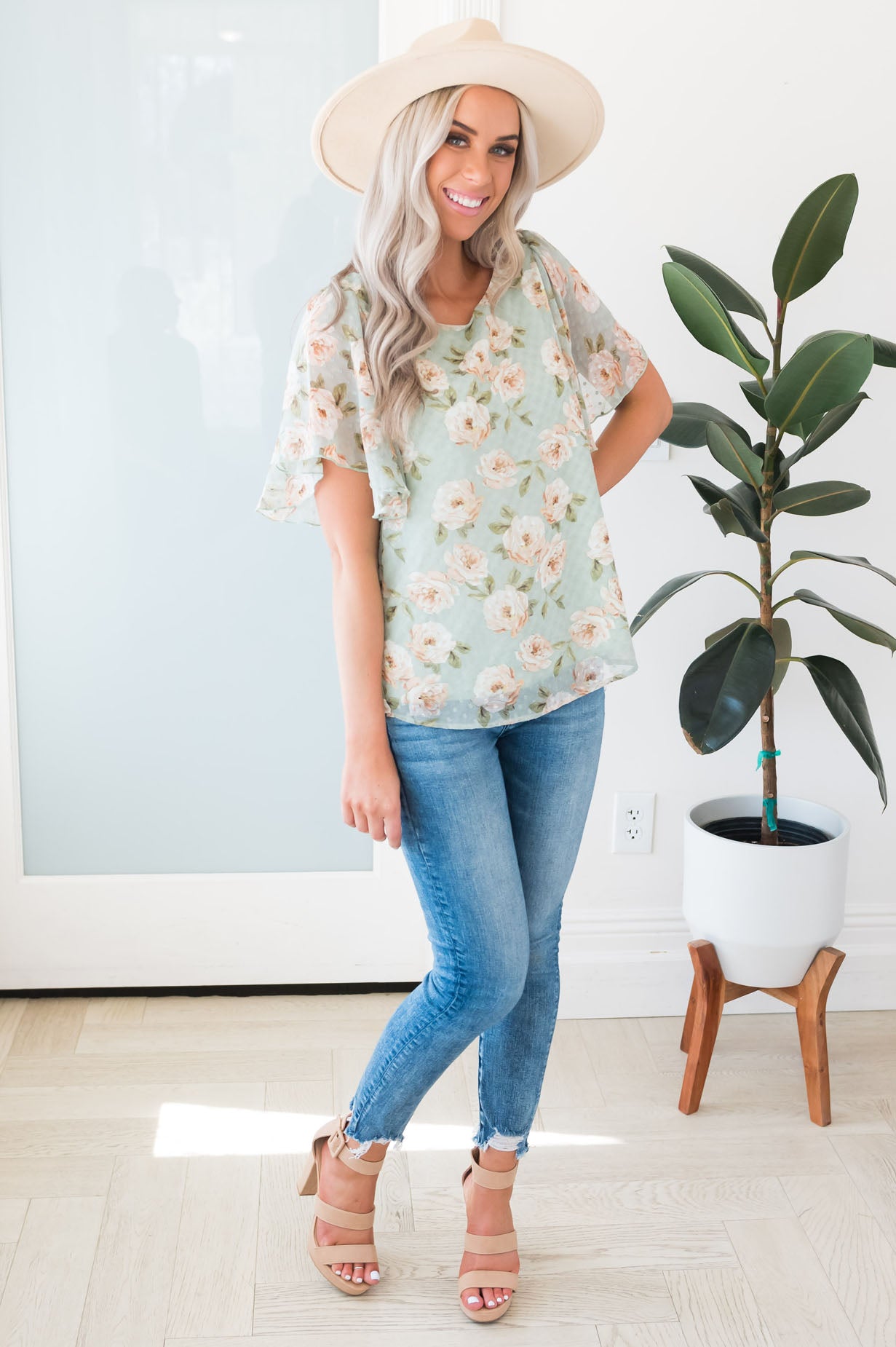 Promises, Promises Modest Flutter Sleeve Blouse NeeSee's Dresses