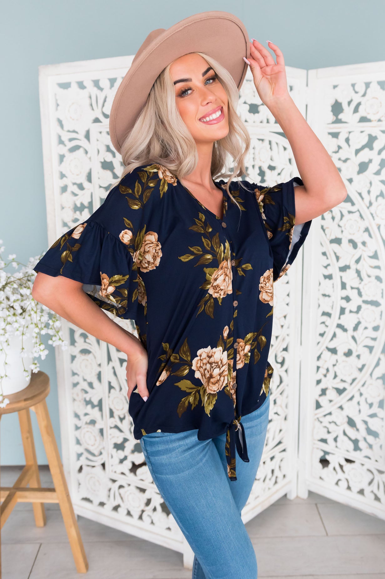 Floral Cutie Modest Top Modest Dresses vendor-unknown