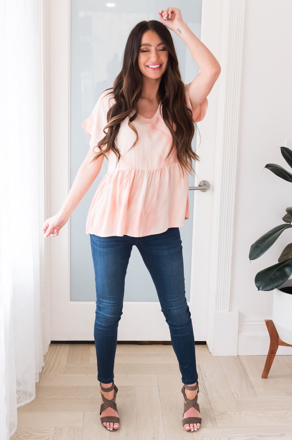 Dreams Come True Modest Babydoll Blouse Tops vendor-unknown