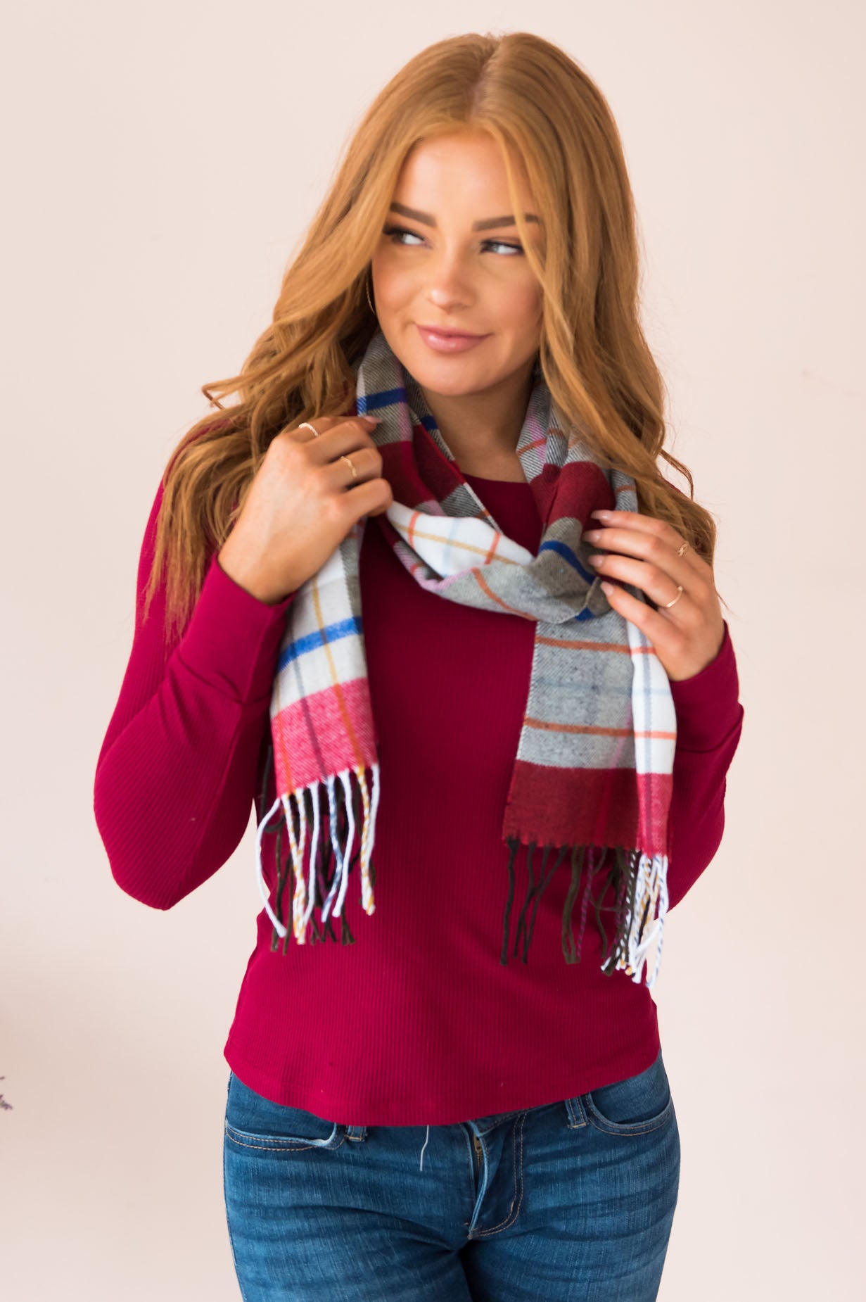 Cozy & Stylish Fringed Edge Scarf Accessories & Shoes Leto Accessories