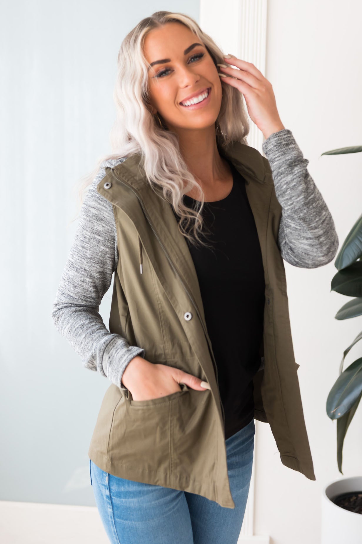 Bring on Fall Modest Light Weight Zip-Up Hoodie Modest Dresses vendor-unknown