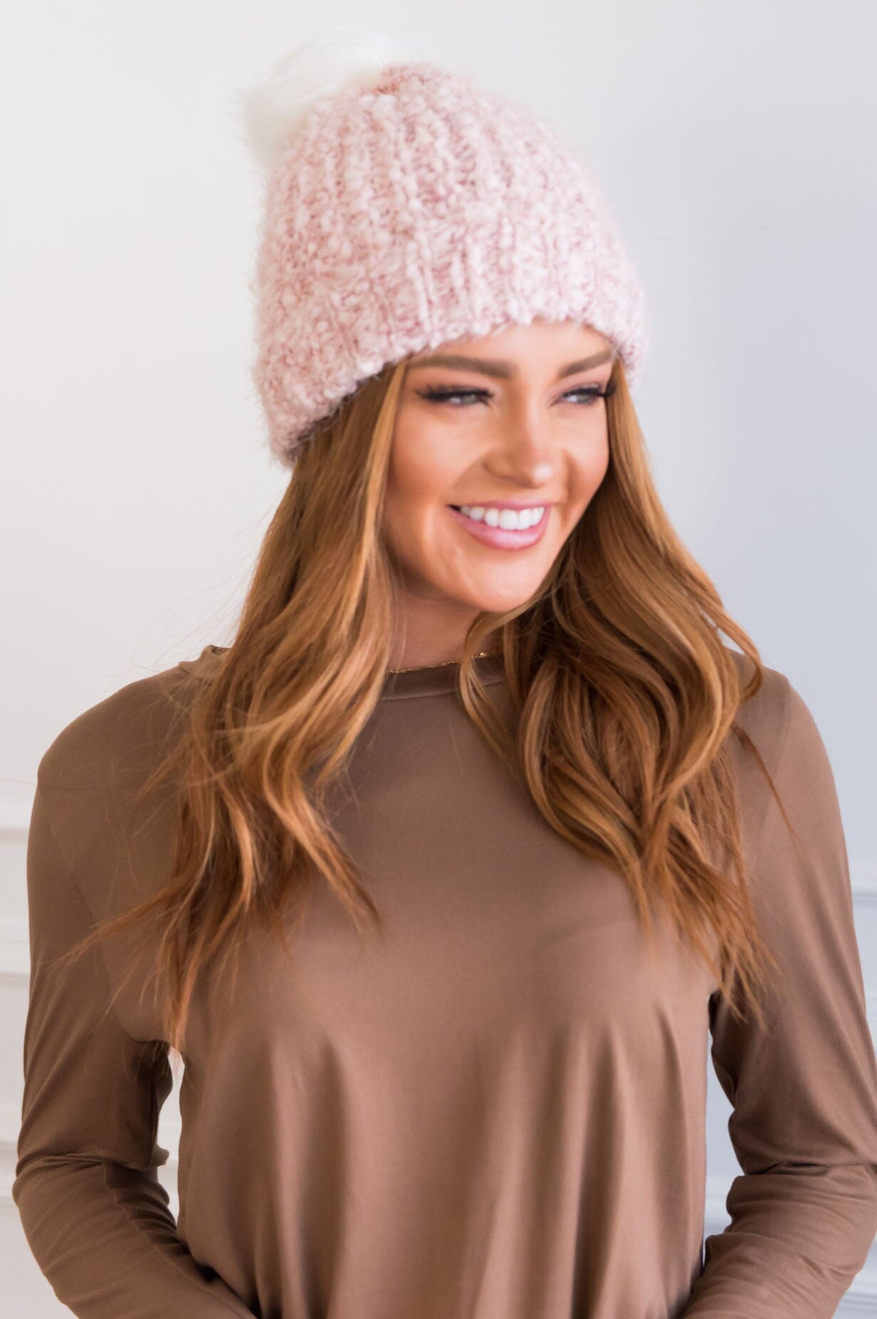 Snow Fall Fold Over Pom Pom Beanie Accessories & Shoes Leto Accessories