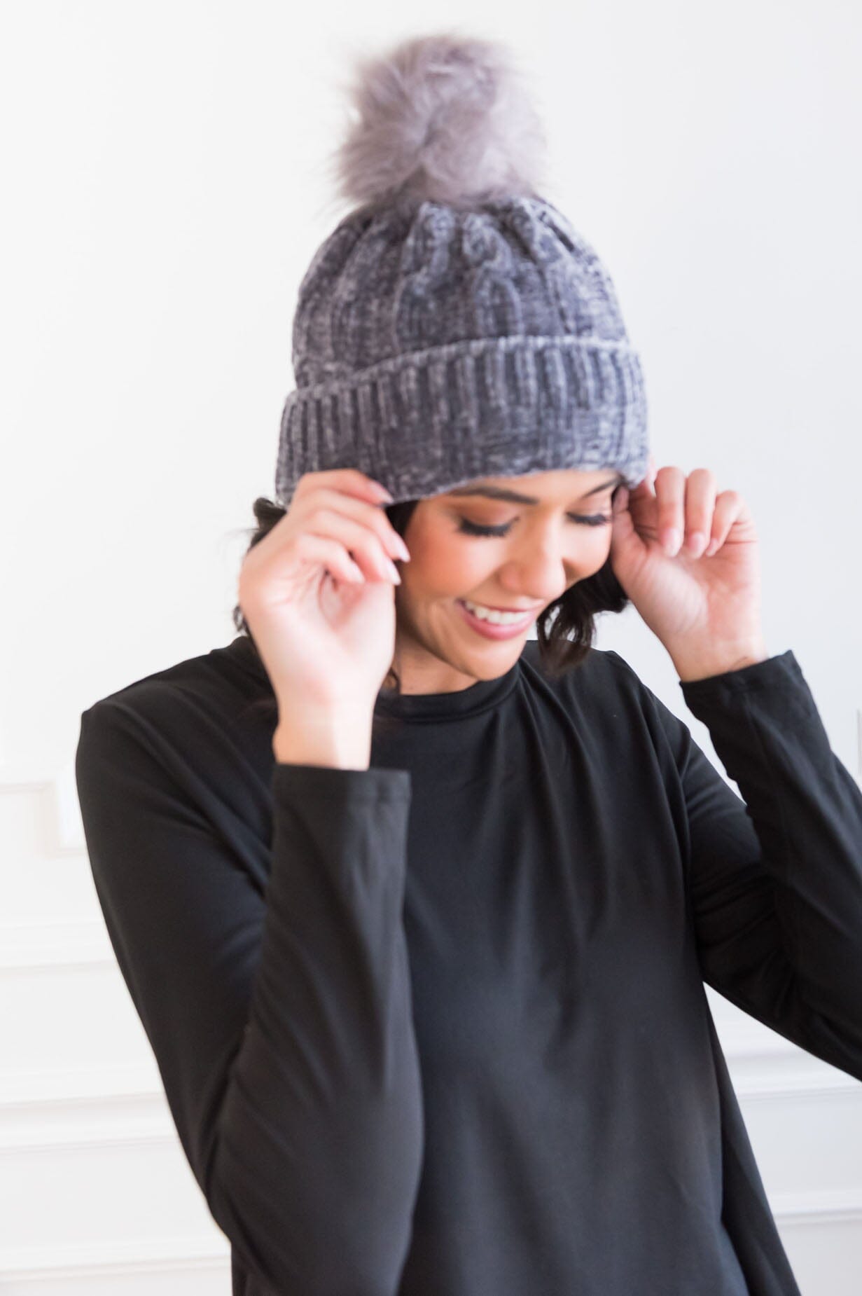 Stay Cozy Chenille Pom Pom Beanie Accessories & Shoes Leto Accessories