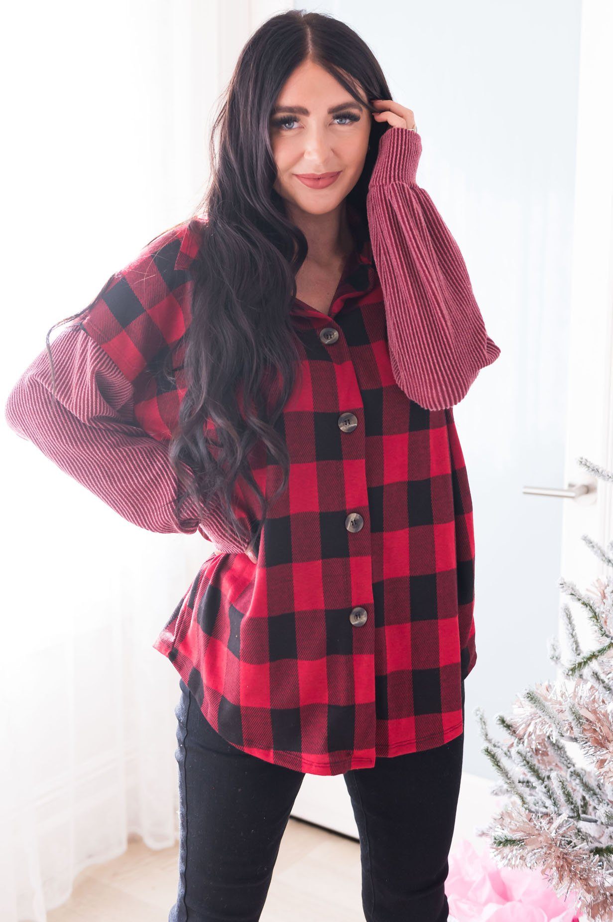 Prettiest Plaid Modest Blouse Modest Dresses vendor-unknown