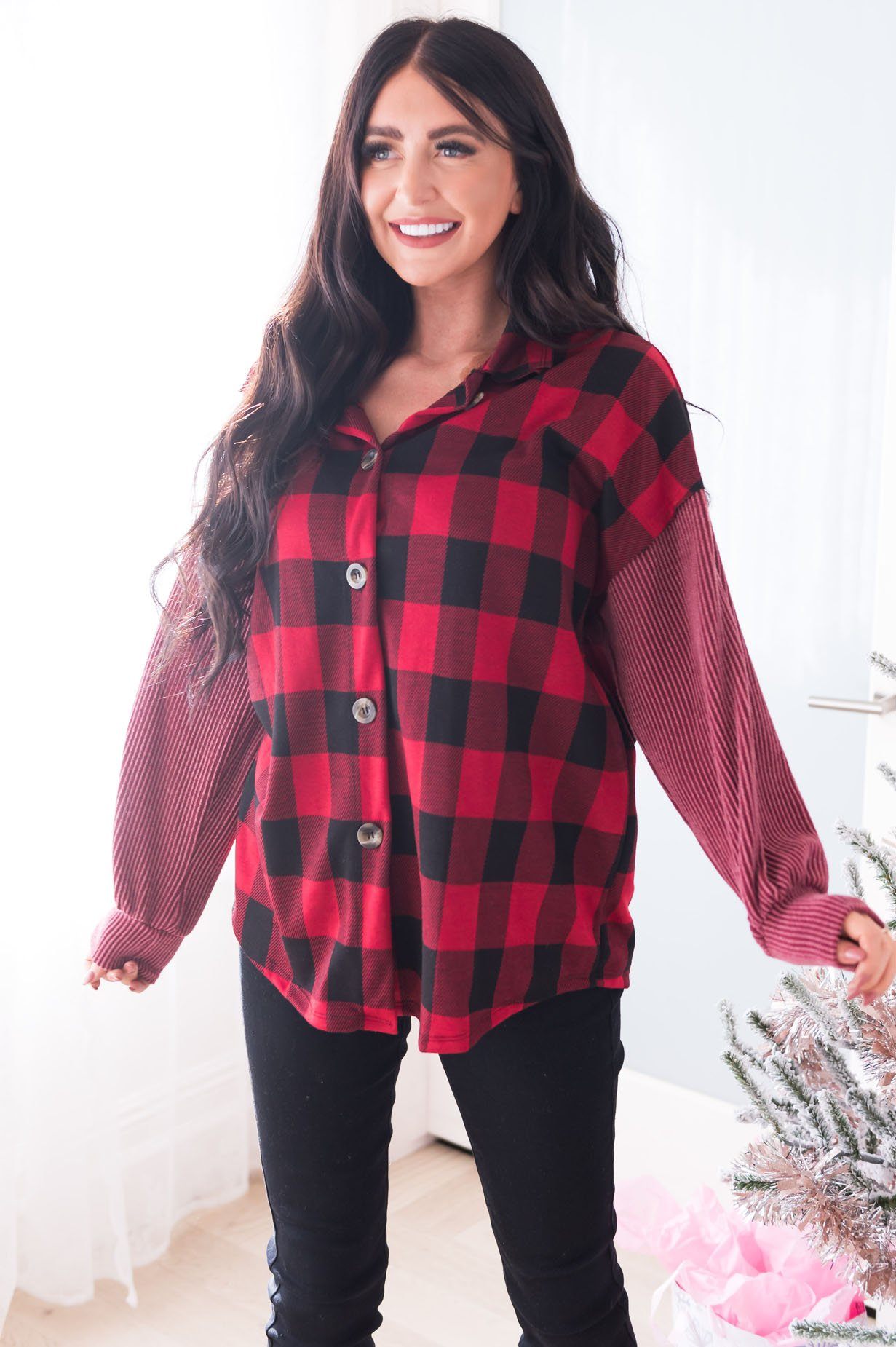Prettiest Plaid Modest Blouse Modest Dresses vendor-unknown