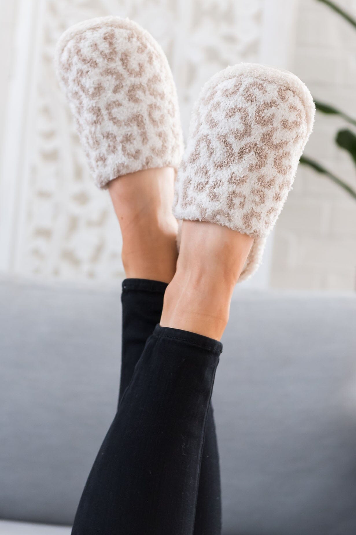 Cuddle Up Leopard Print Slippers Accessories & Shoes Leto Accessories