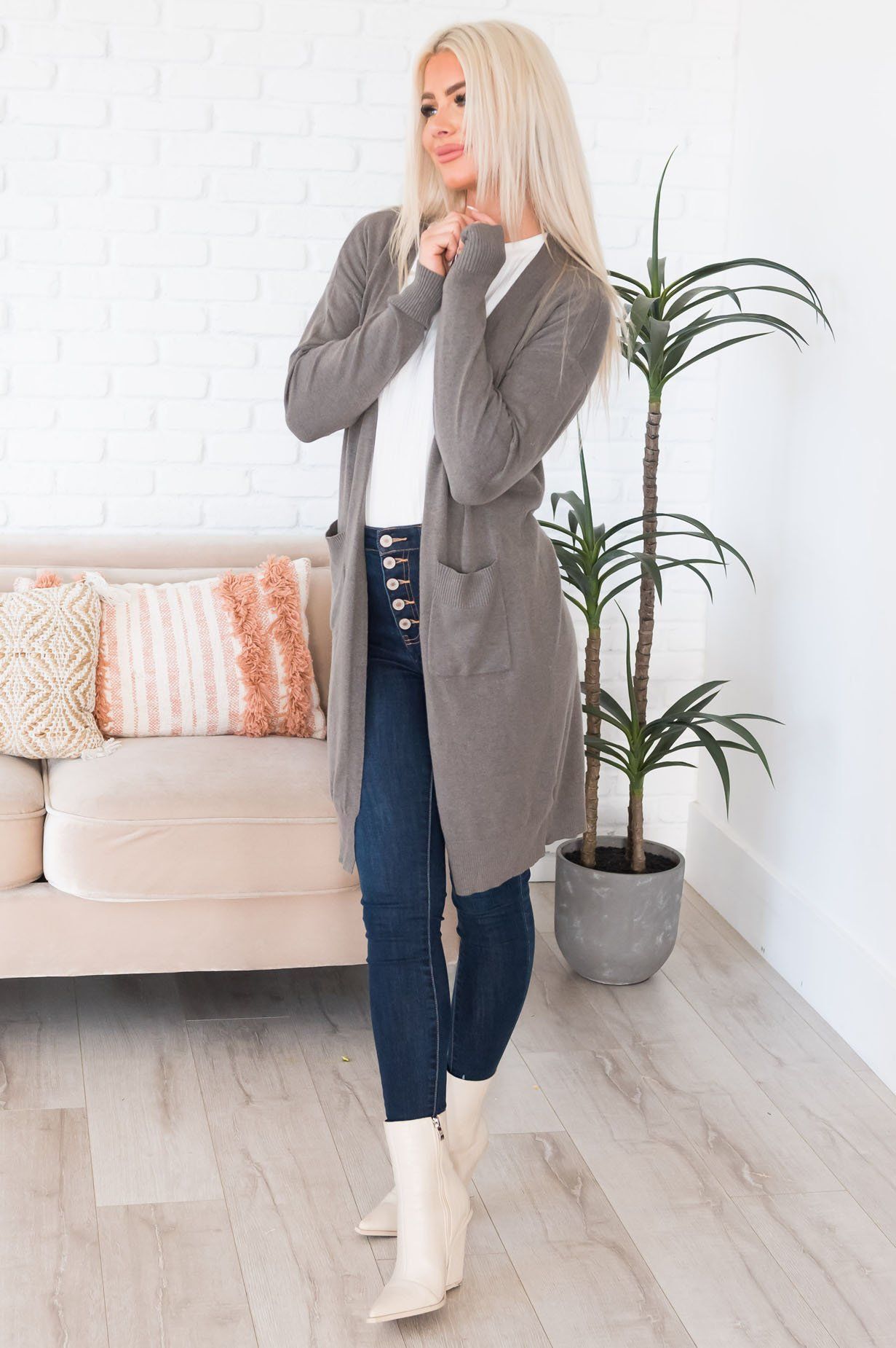 Autumn in the Air Pocket Cardigan Modest Dresses vendor-unknown