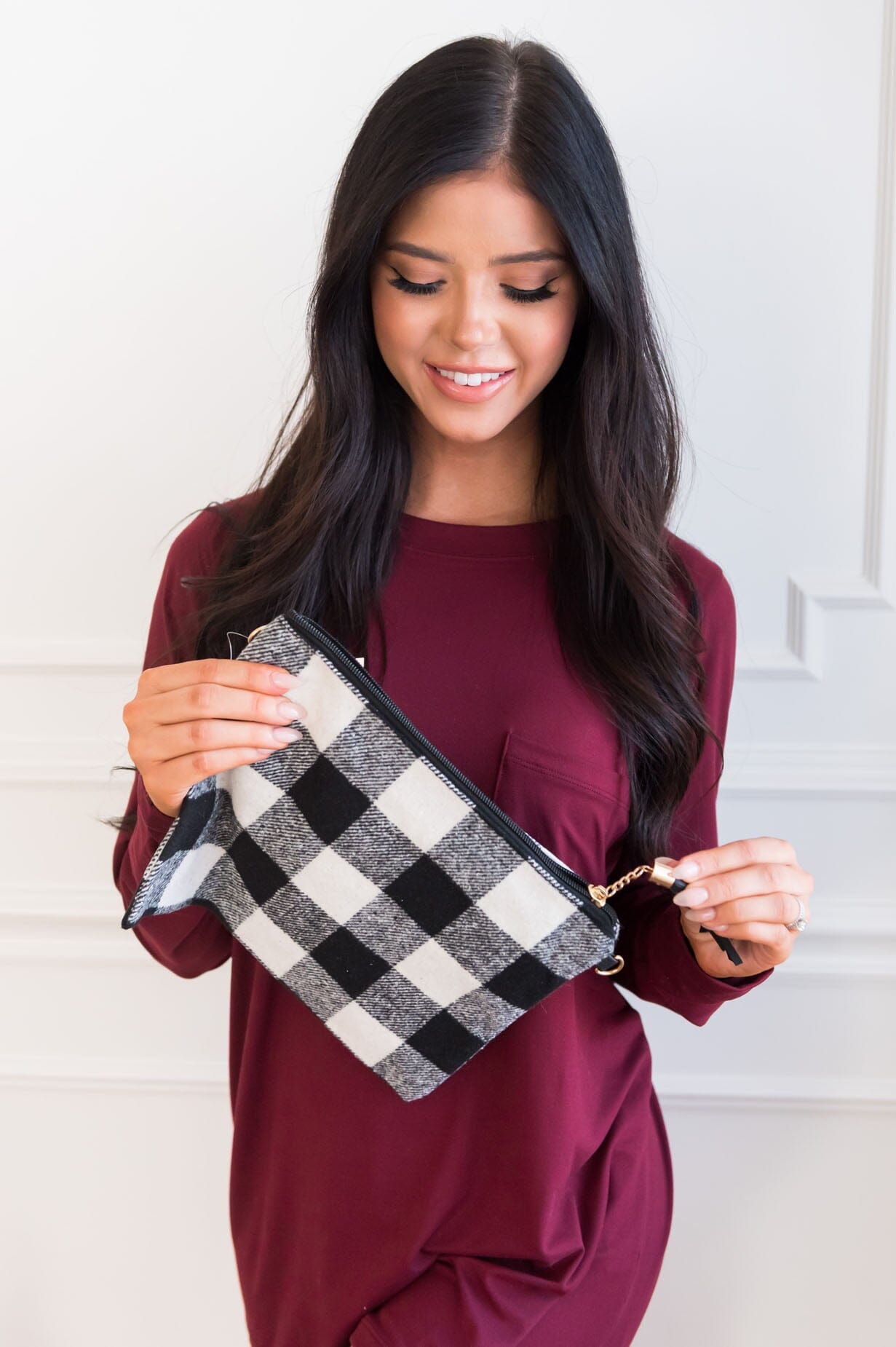 Everything You Need Buffalo Check Clutch Accessories & Shoes Leto Accessories