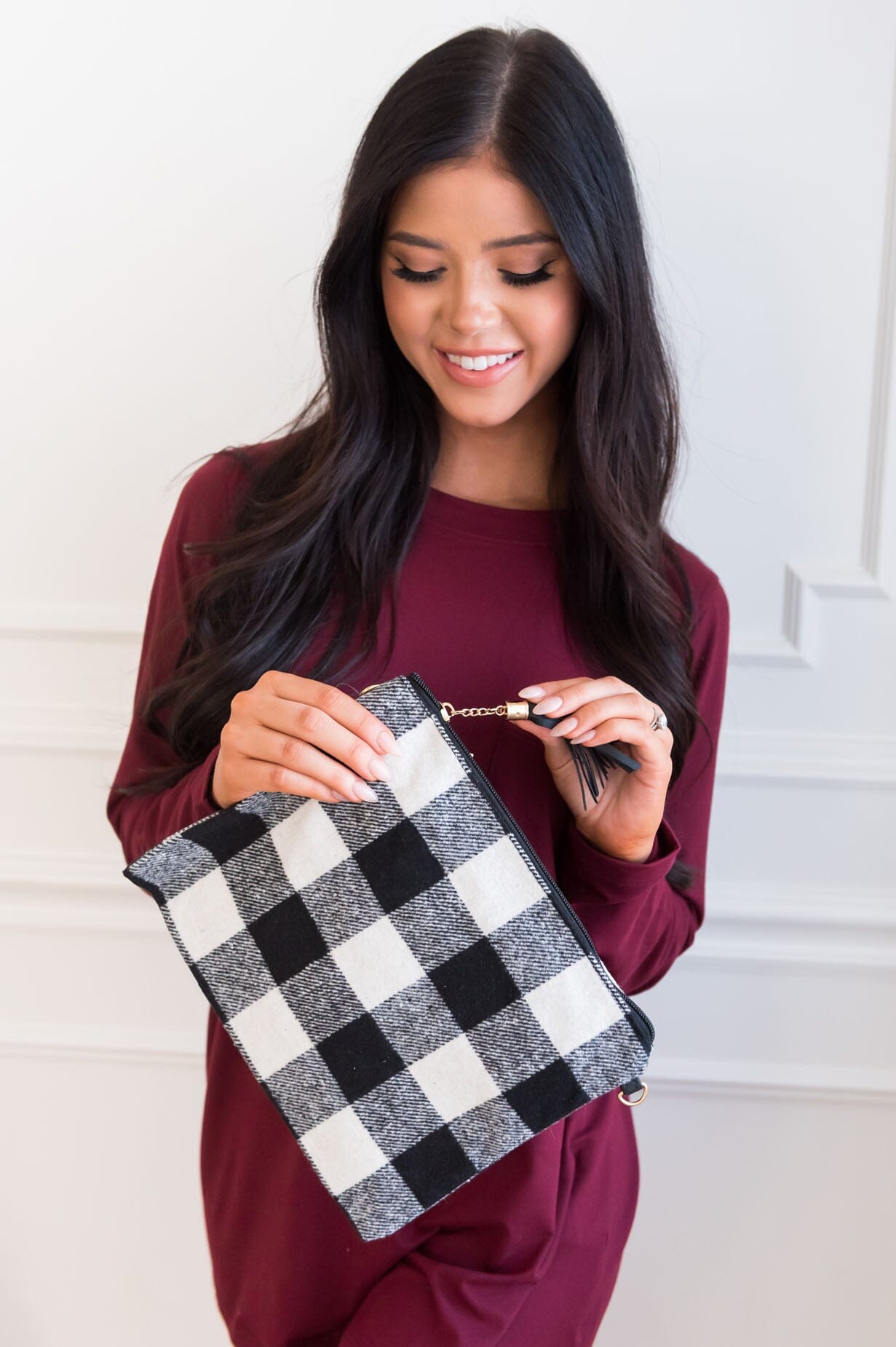 Everything You Need Buffalo Check Clutch Accessories & Shoes Leto Accessories