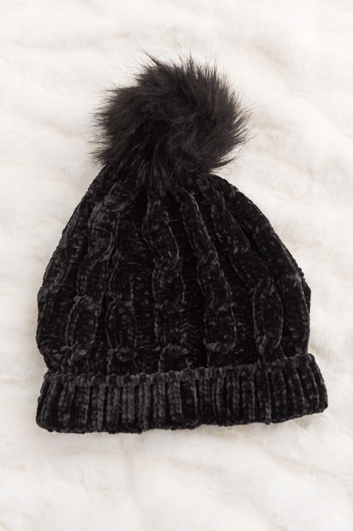 Stay Cozy Chenille Pom Pom Beanie Accessories & Shoes Leto Accessories