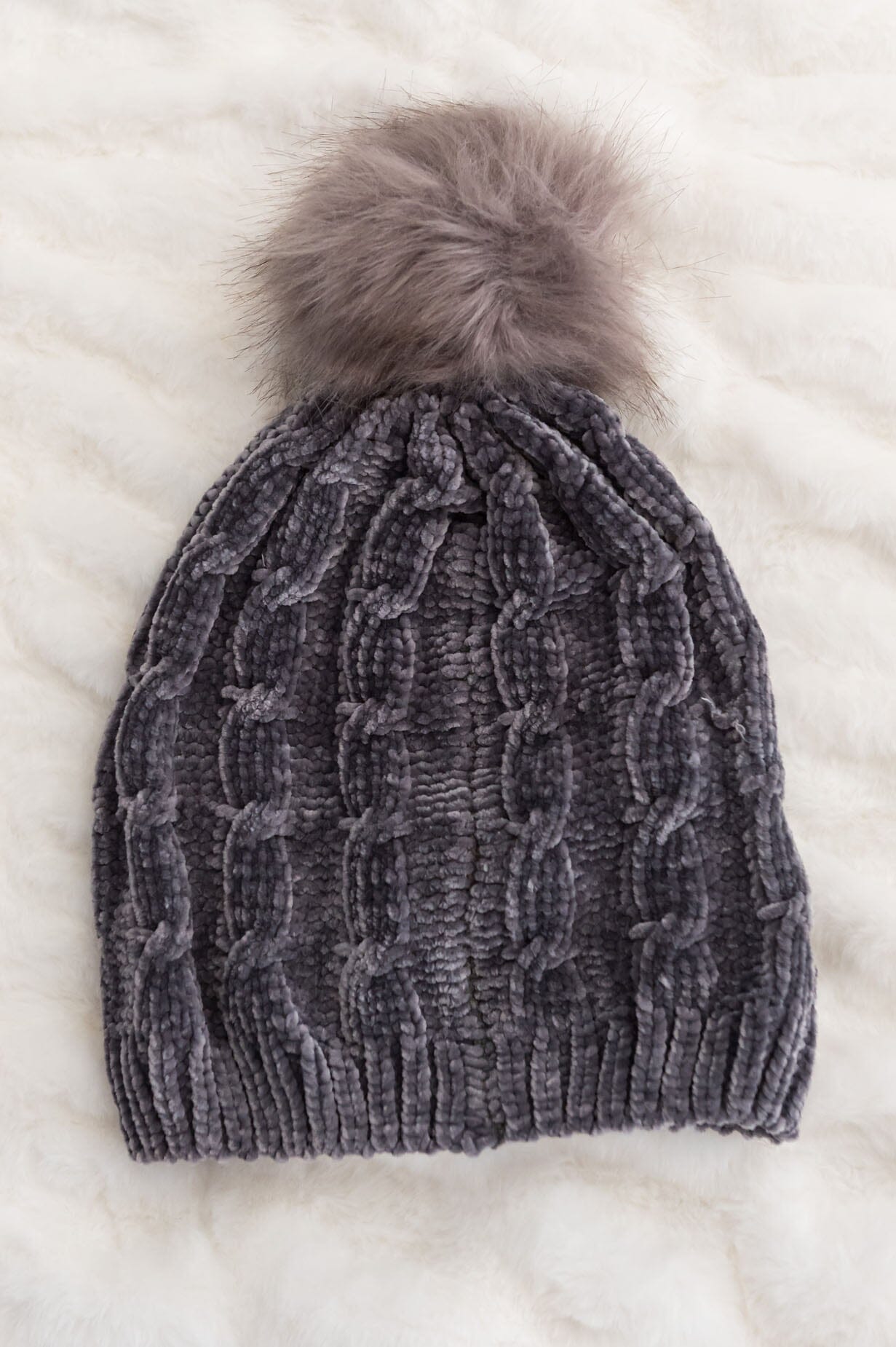 Stay Cozy Chenille Pom Pom Beanie Accessories & Shoes Leto Accessories