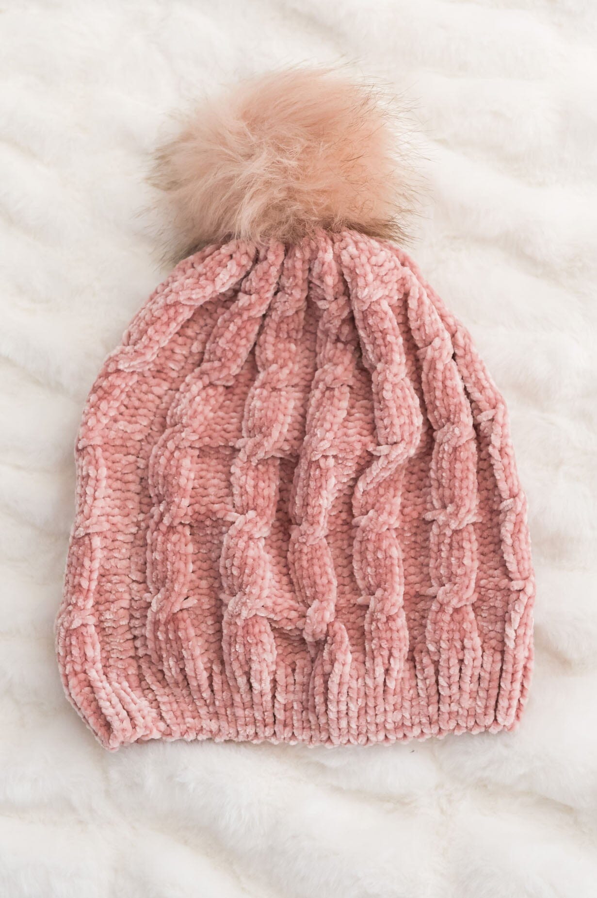Stay Cozy Chenille Pom Pom Beanie Accessories & Shoes Leto Accessories