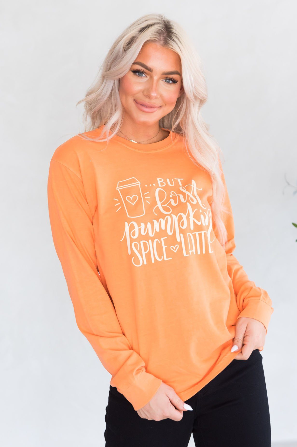 But First, Pumpkin Spice Modest Top Modest Dresses vendor-unknown