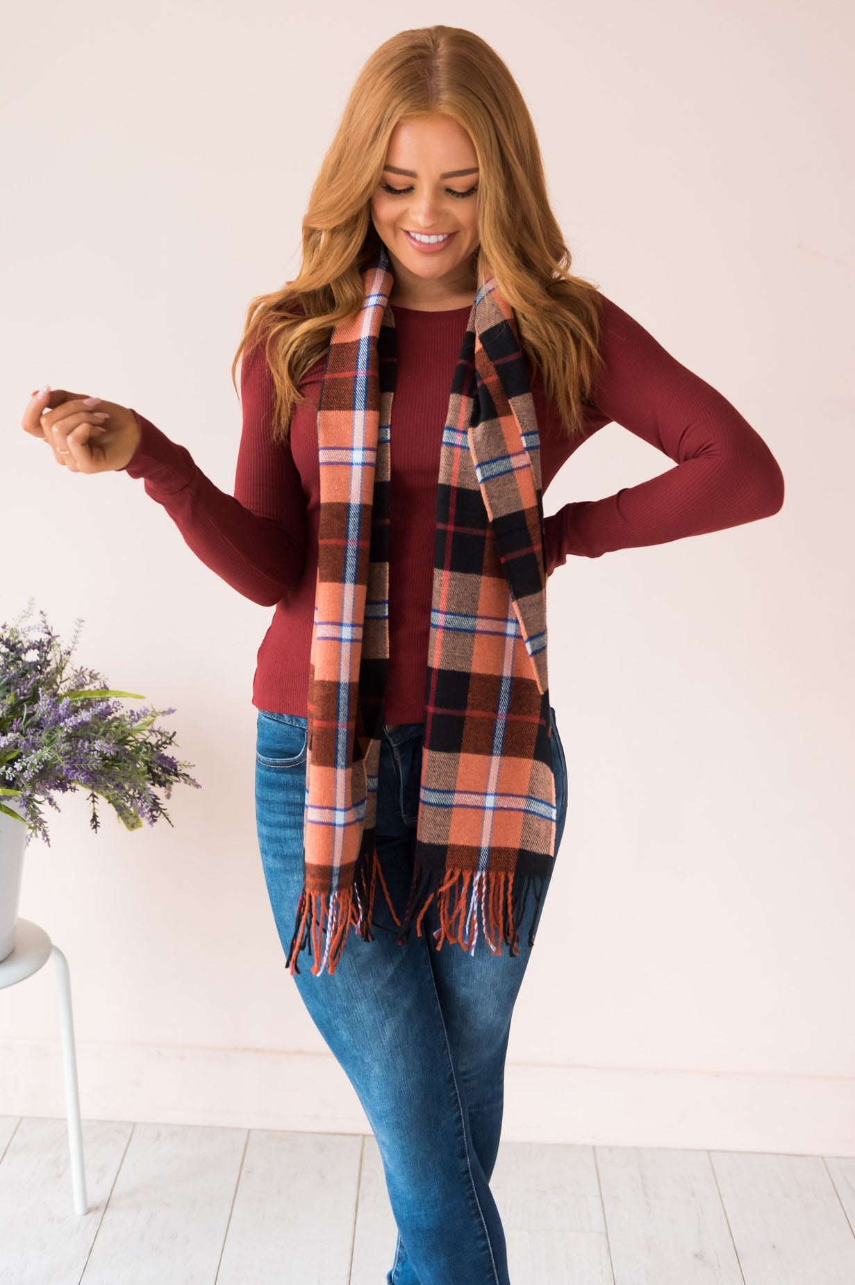 Cozy & Stylish Fringed Edge Scarf Accessories & Shoes Leto Accessories