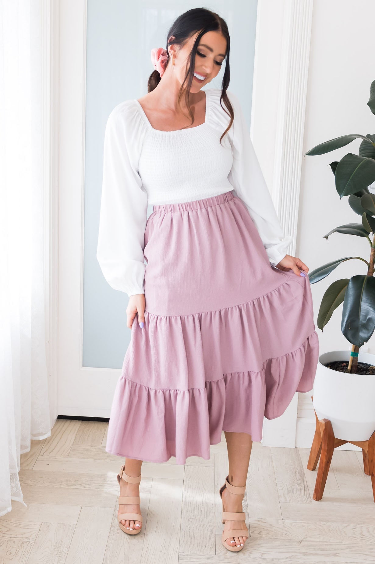 Happy Is Forever Modest Tier Skirt Skirts vendor-unknown
