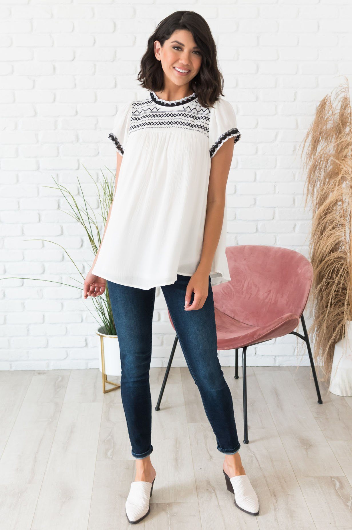 Flourish Within Modest Blouse Tops vendor-unknown