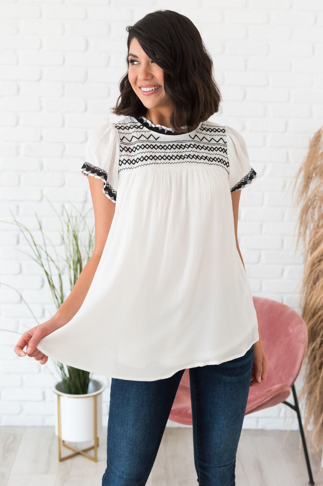 Flourish Within Modest Blouse Tops vendor-unknown