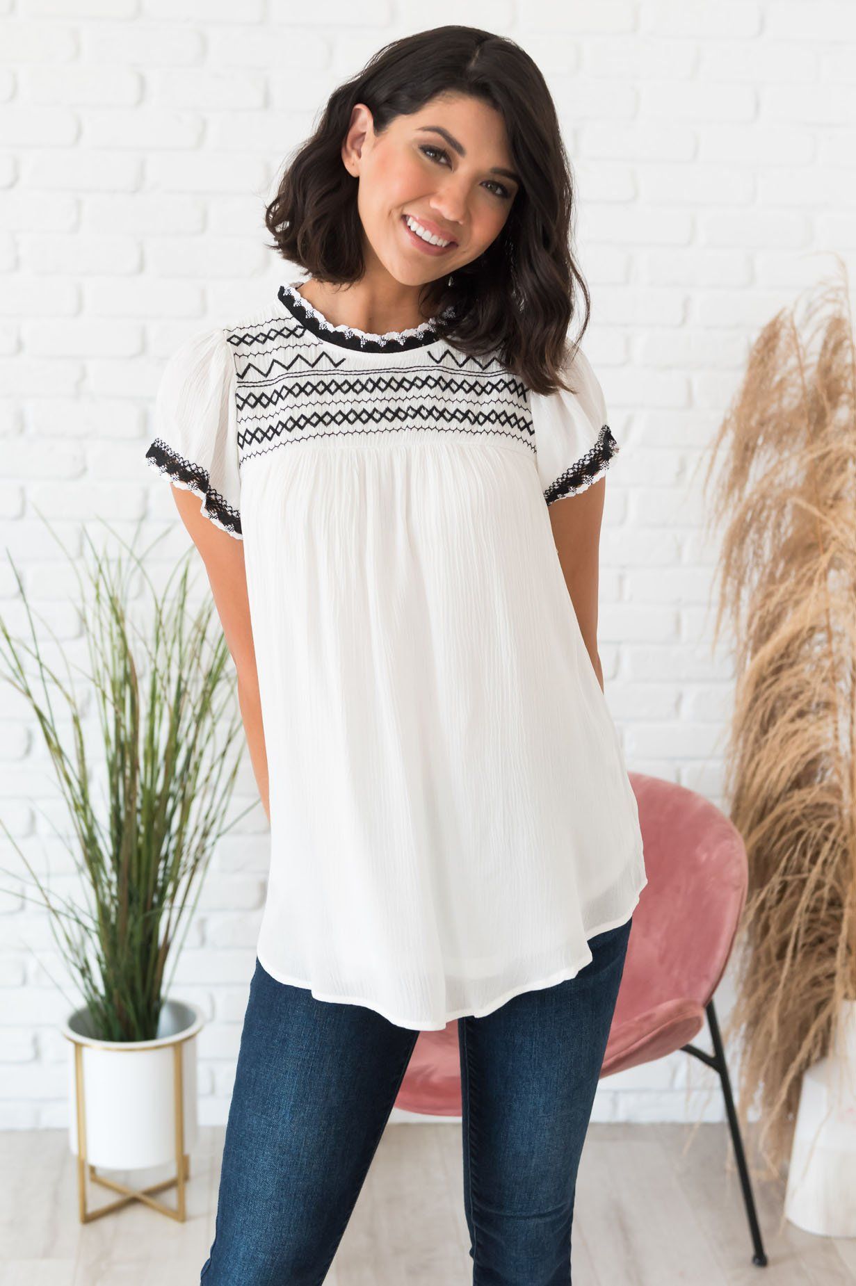 Flourish Within Modest Blouse Tops vendor-unknown