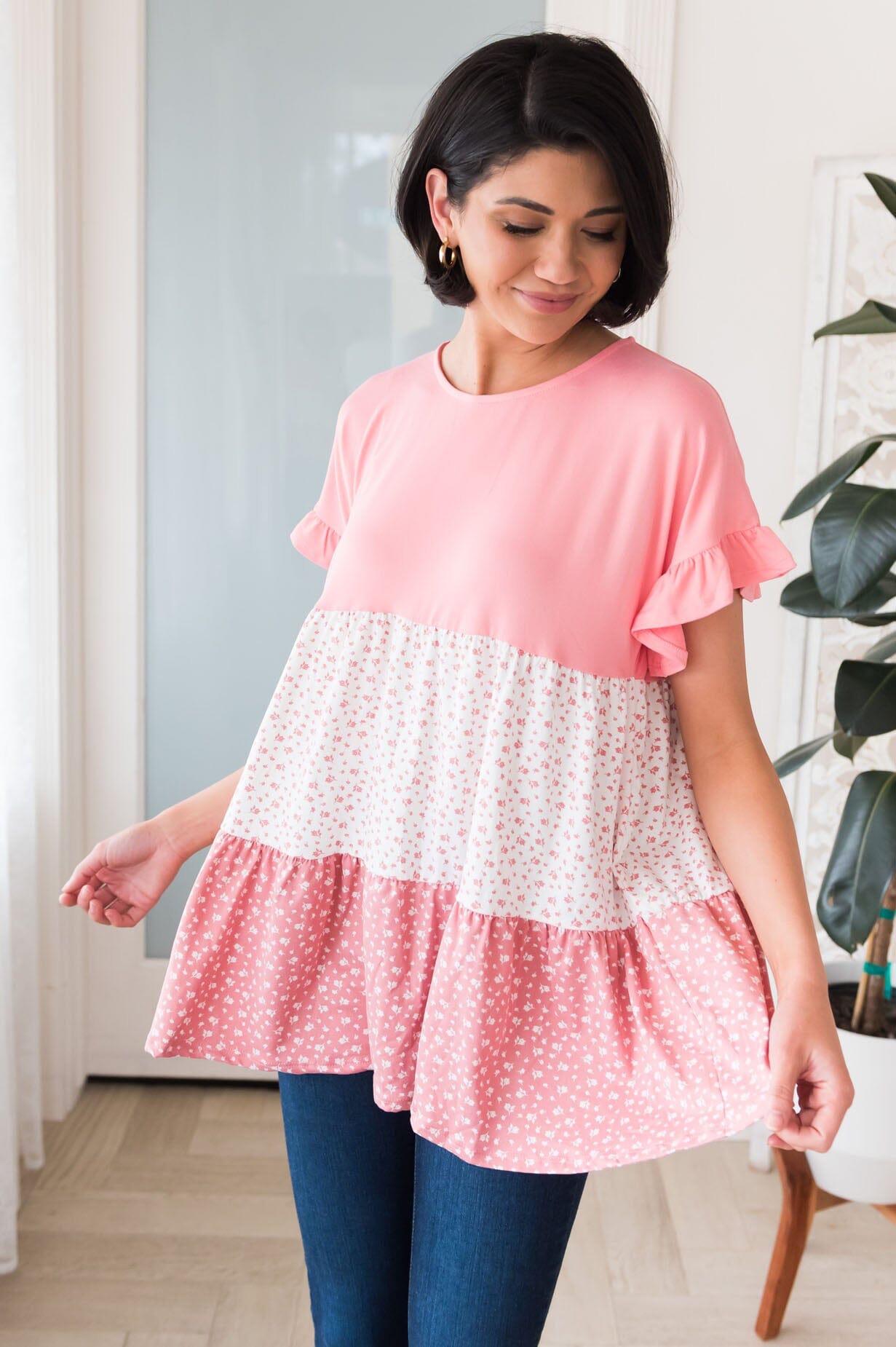 Genuine Soul Tiered Color-block Top NeeSee's Dresses