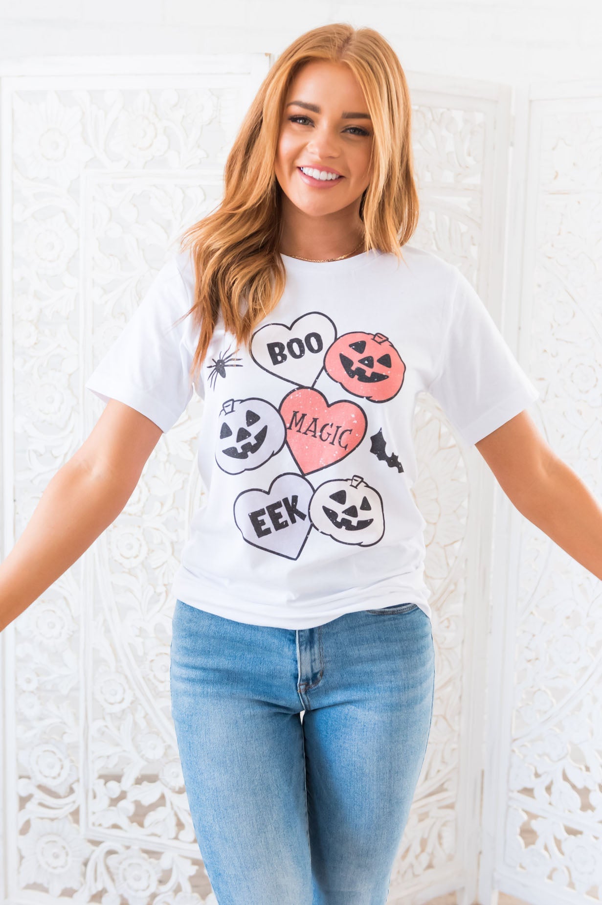 Halloween Candy Modest Graphic Tee Modest Dresses vendor-unknown