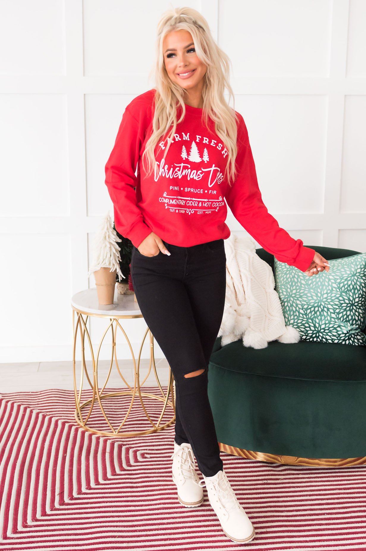 Farm Fresh Trees Modest Sweatshirt Modest Dresses vendor-unknown