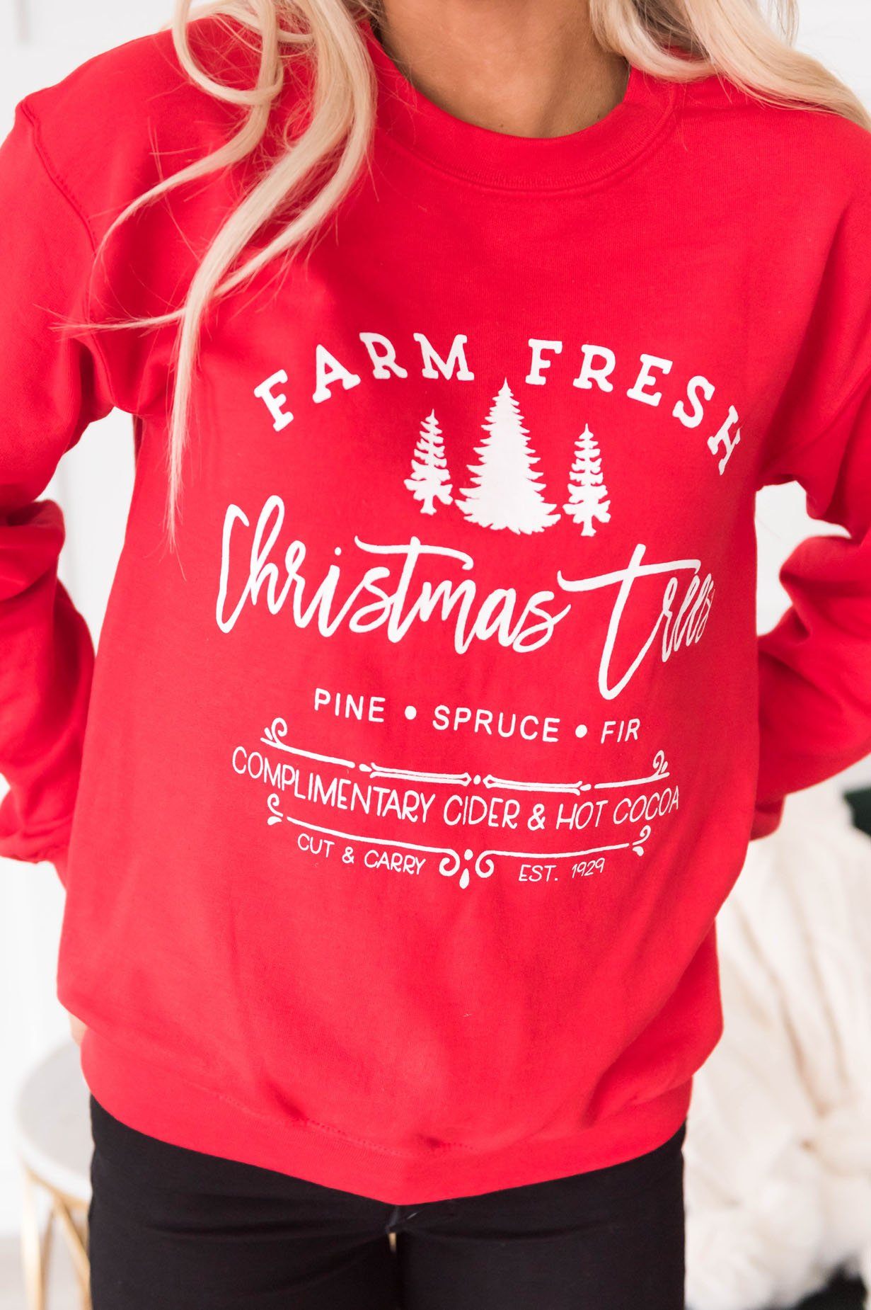 Farm Fresh Trees Modest Sweatshirt Modest Dresses vendor-unknown