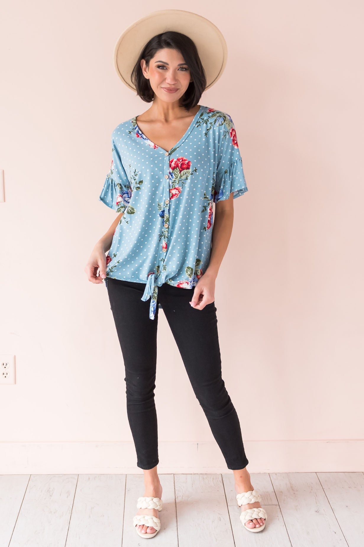 Dotted Cutie Modest Top Modest Dresses vendor-unknown