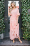Polka Dot Flutter Sleeve Tiered Maxi Dress Modest Dresses vendor-unknown