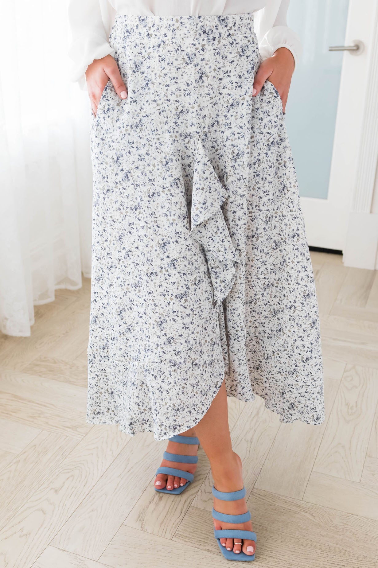 Growing On You Modest Ruffle Skirt Skirts vendor-unknown