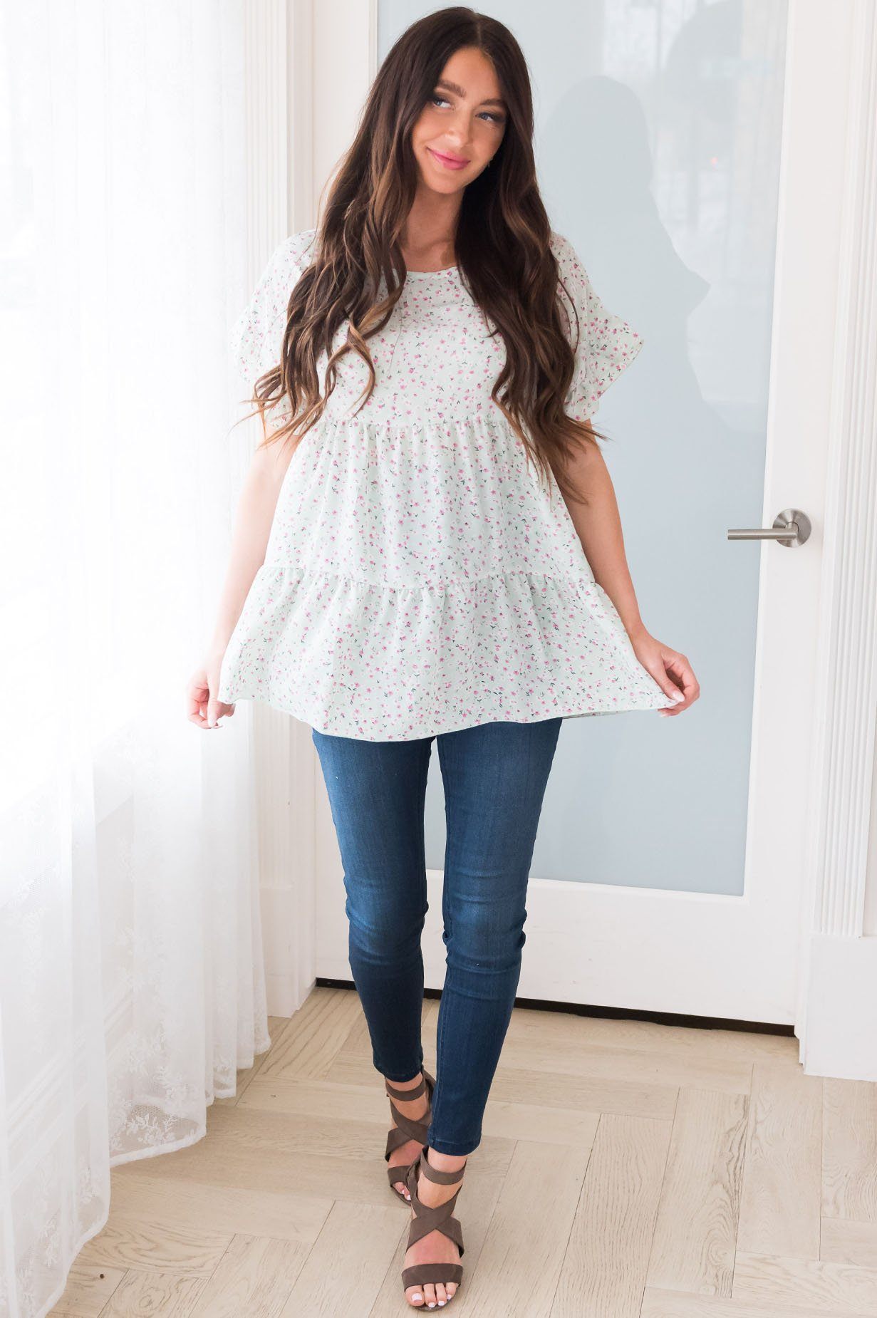 Sweet Success Floral Blouse Modest Dresses vendor-unknown