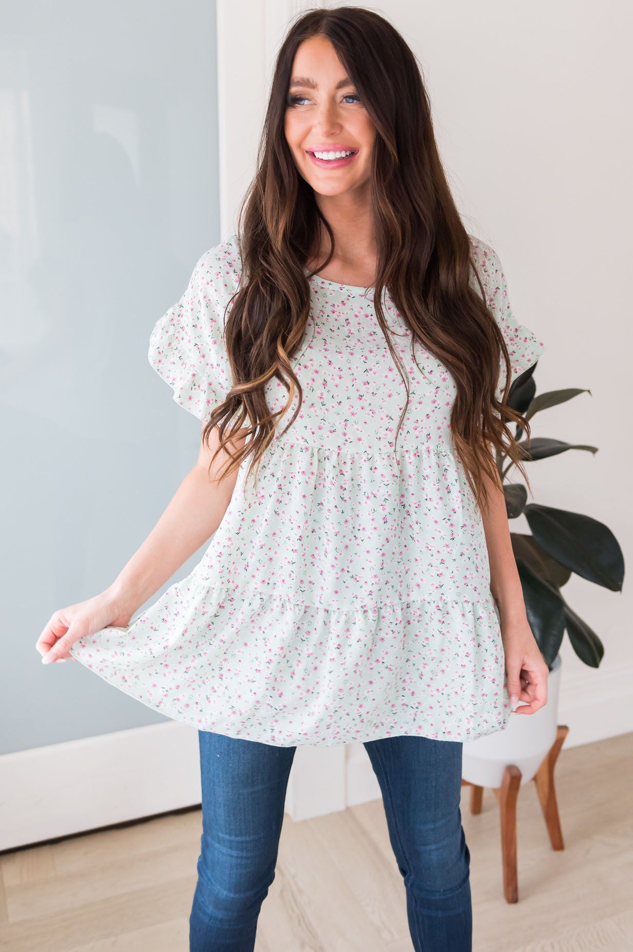 Sweet Success Floral Blouse Modest Dresses vendor-unknown