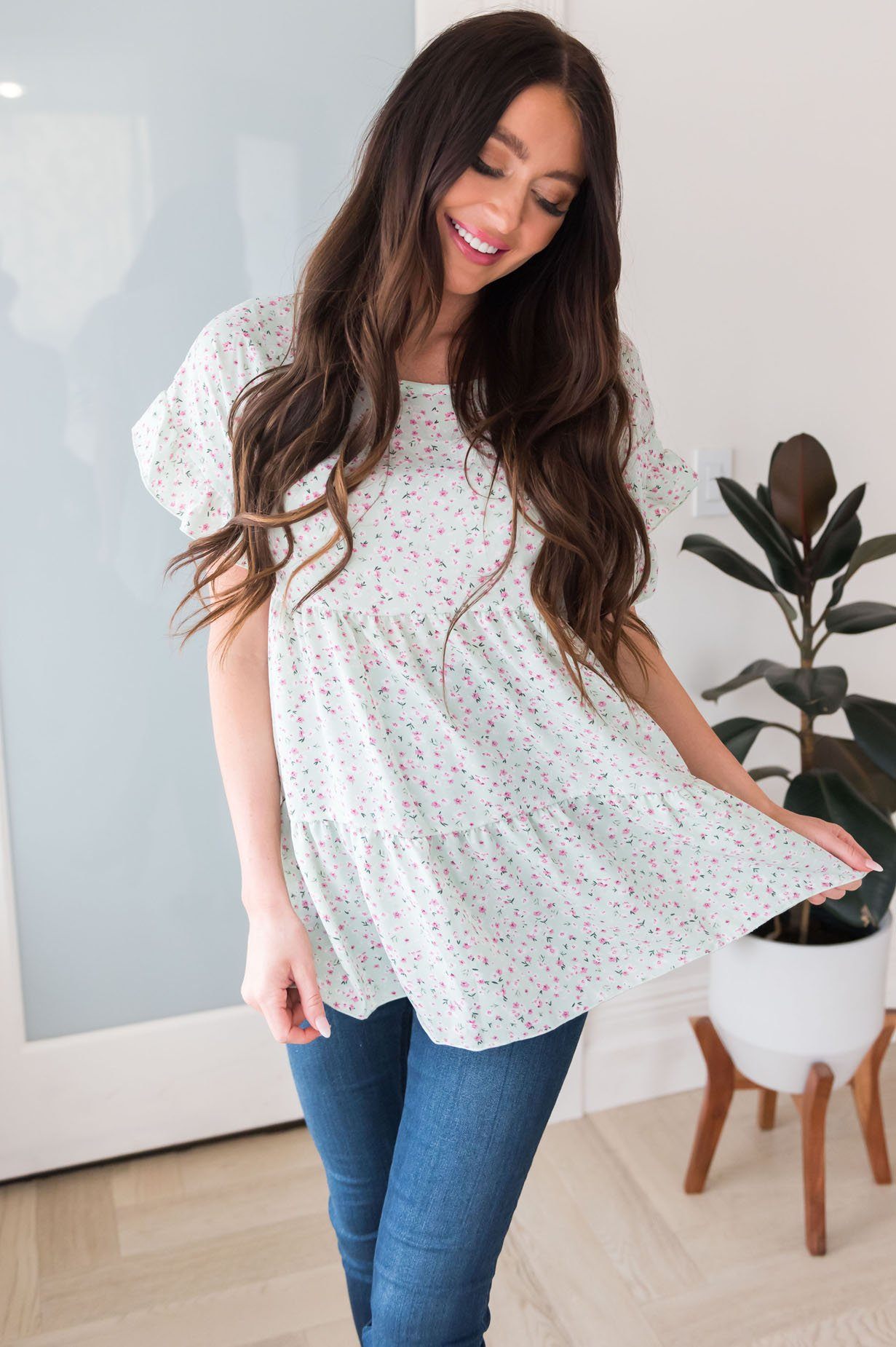 Sweet Success Floral Blouse Modest Dresses vendor-unknown