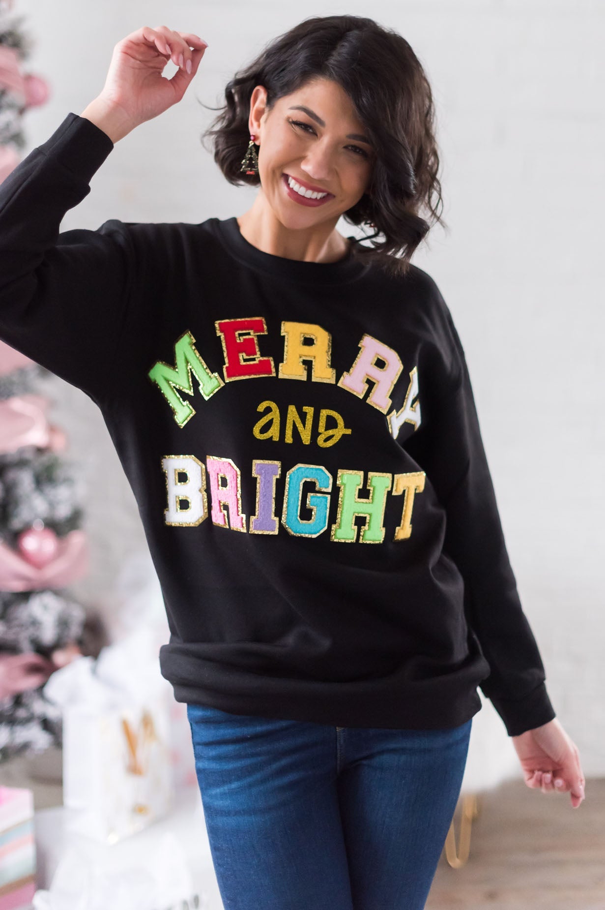 All Is Merry & Bright Modest Sweatshirt Modest Dresses vendor-unknown