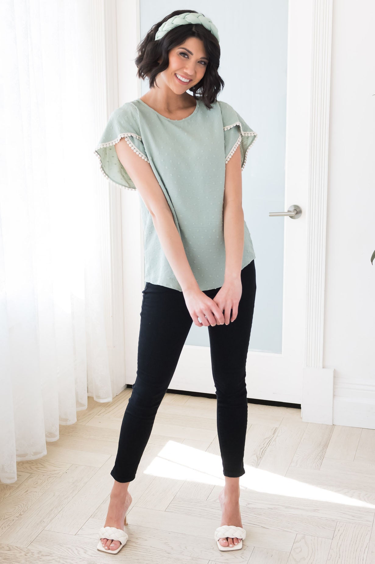 Pretty Pom Pom Modest Top NeeSee's Dresses