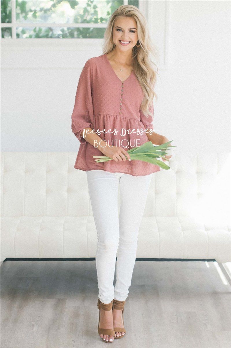 Polka Dot Embroidered Baby Doll Top Tops vendor-unknown