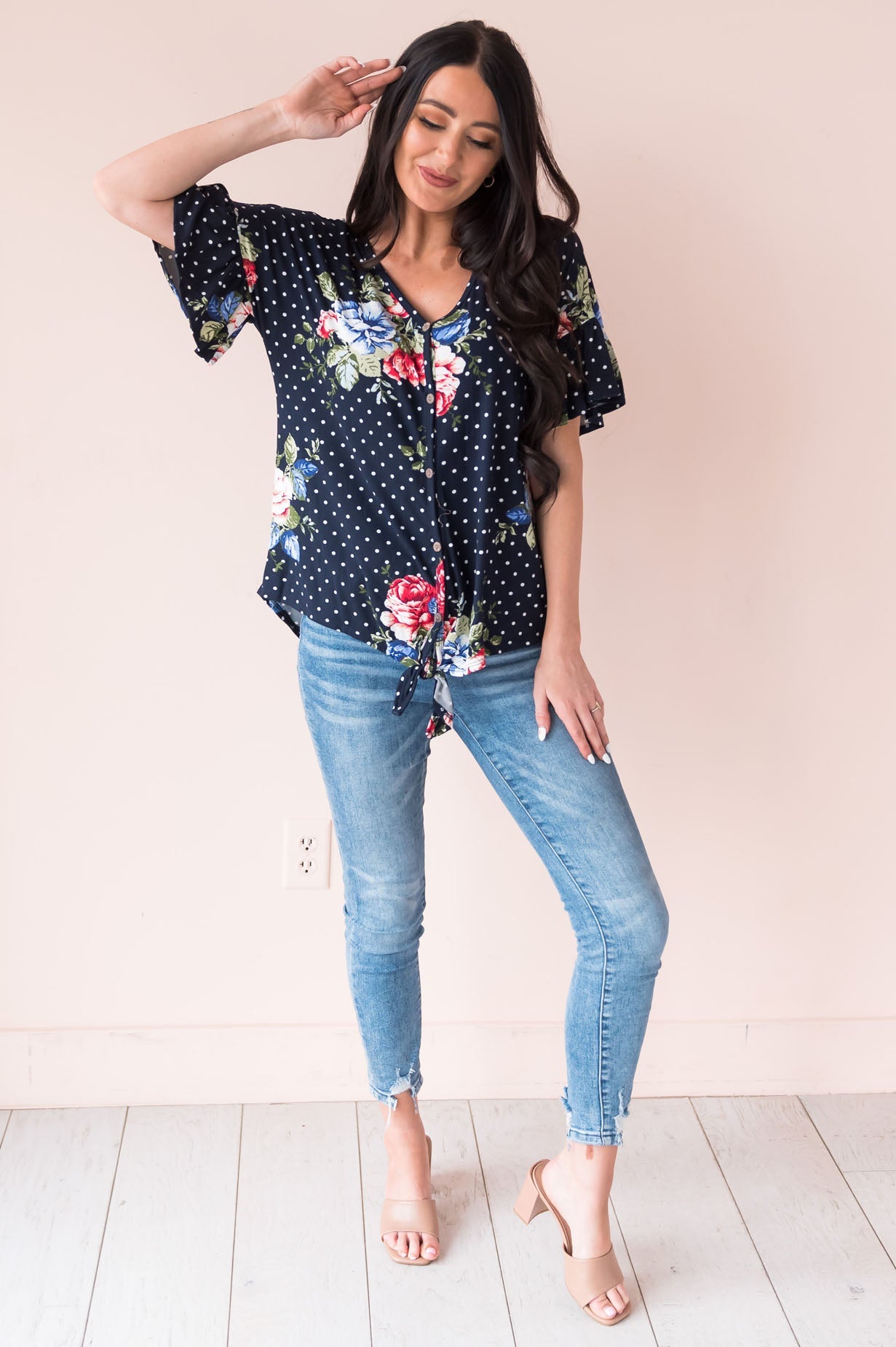 Dotted Cutie Modest Top Modest Dresses vendor-unknown