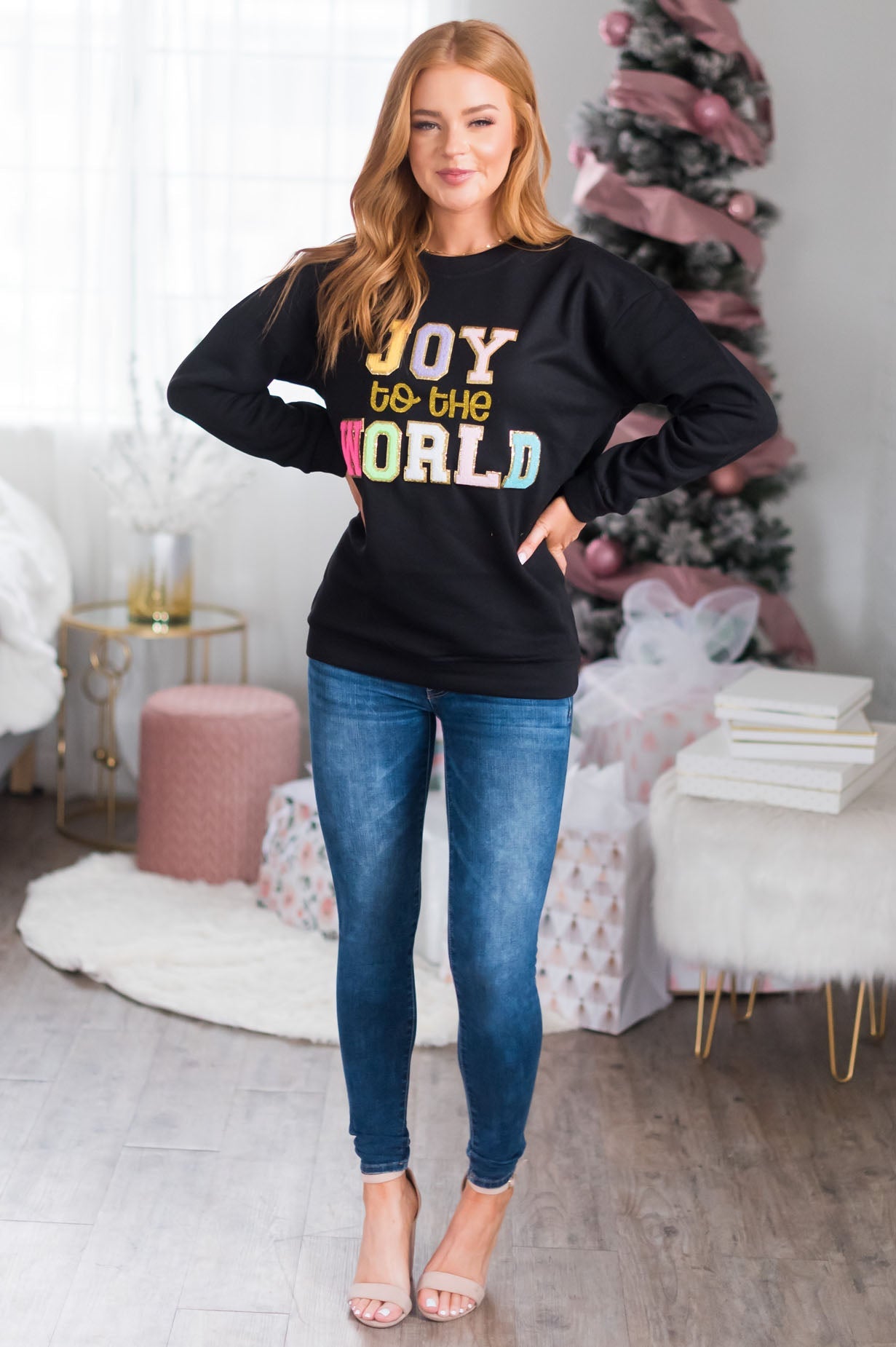 Joy To The World Modest Sweatshirt Modest Dresses vendor-unknown