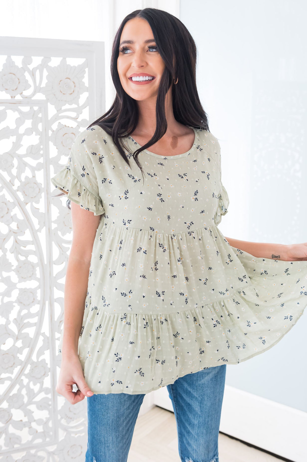 Dainty Daisy Modest Blouse Modest Dresses vendor-unknown