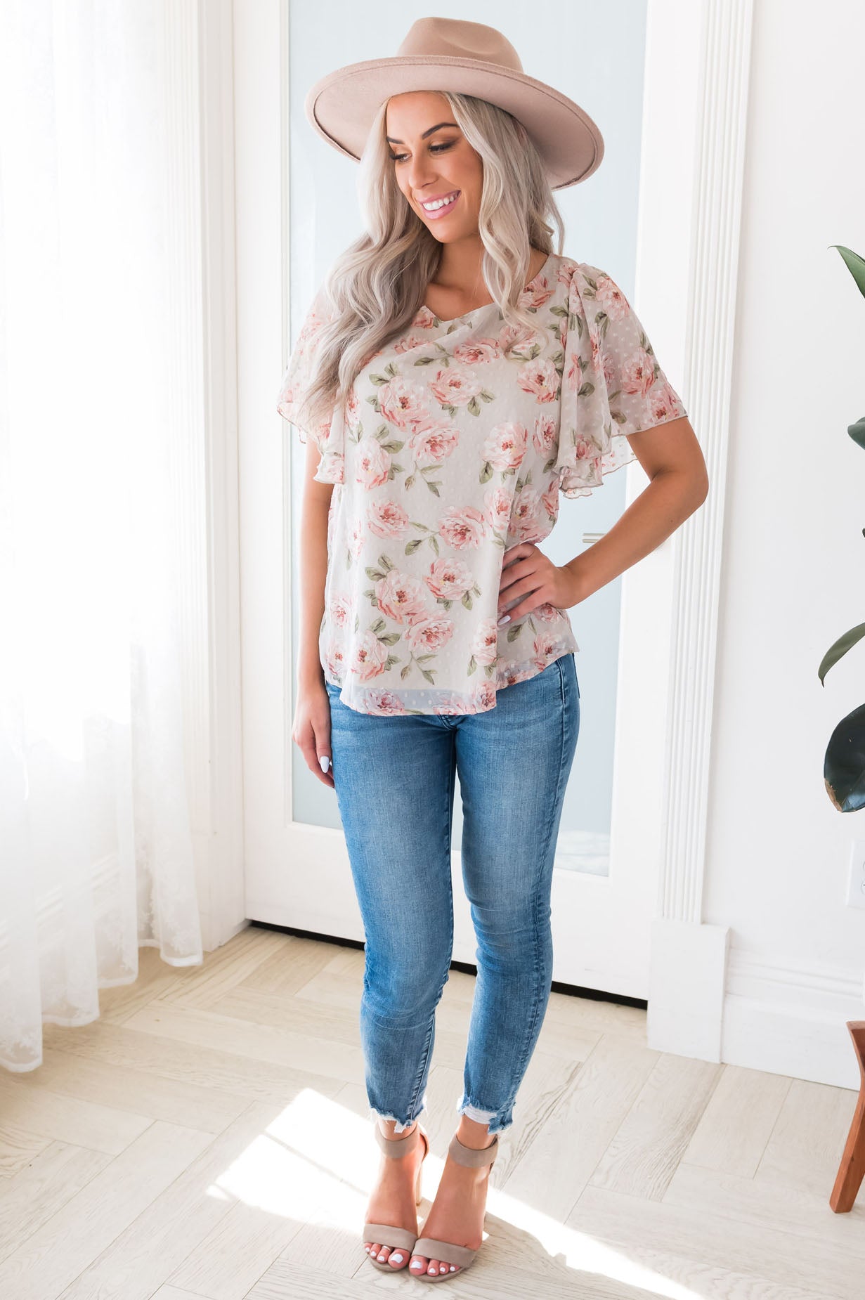 Promises, Promises Modest Flutter Sleeve Blouse NeeSee's Dresses