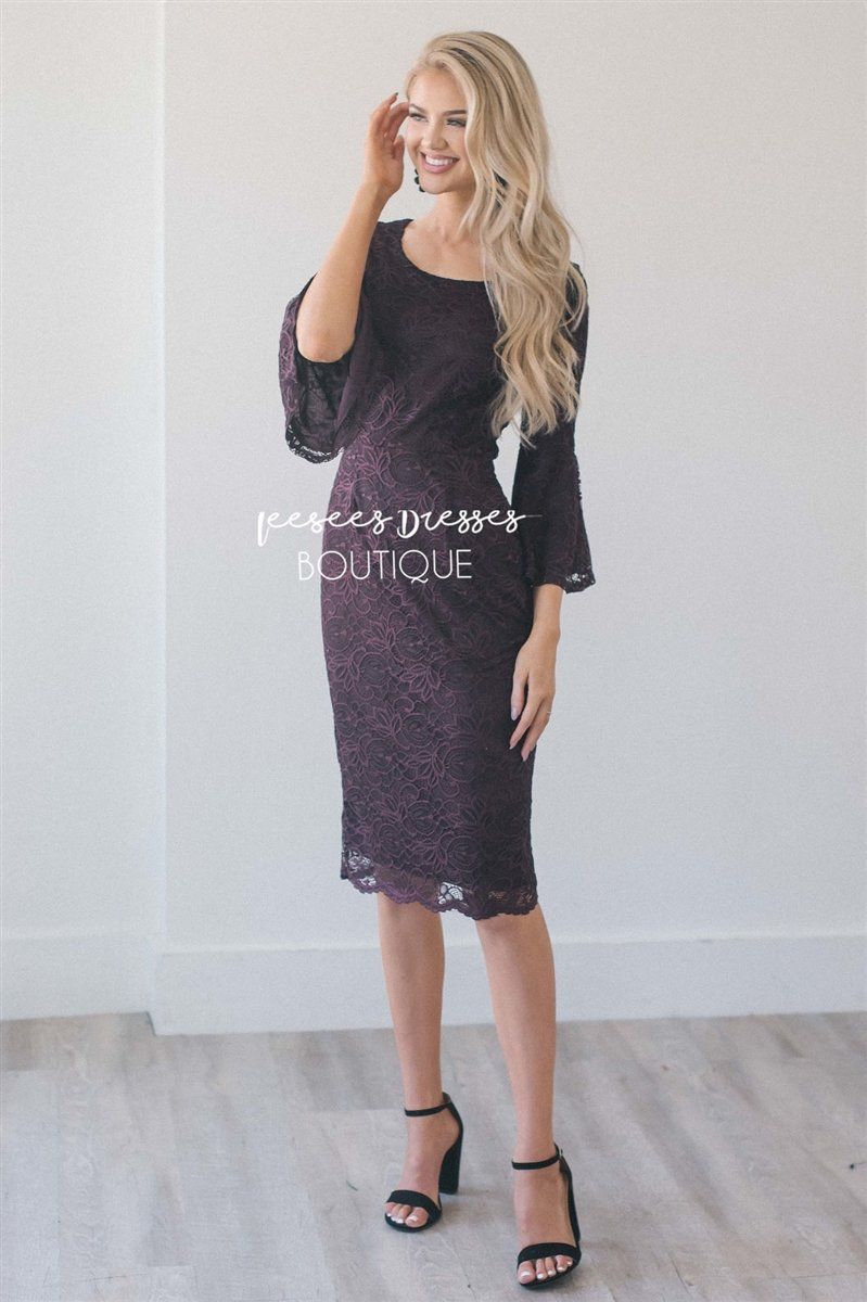 The April Modest Dresses vendor-unknown Raisin XS